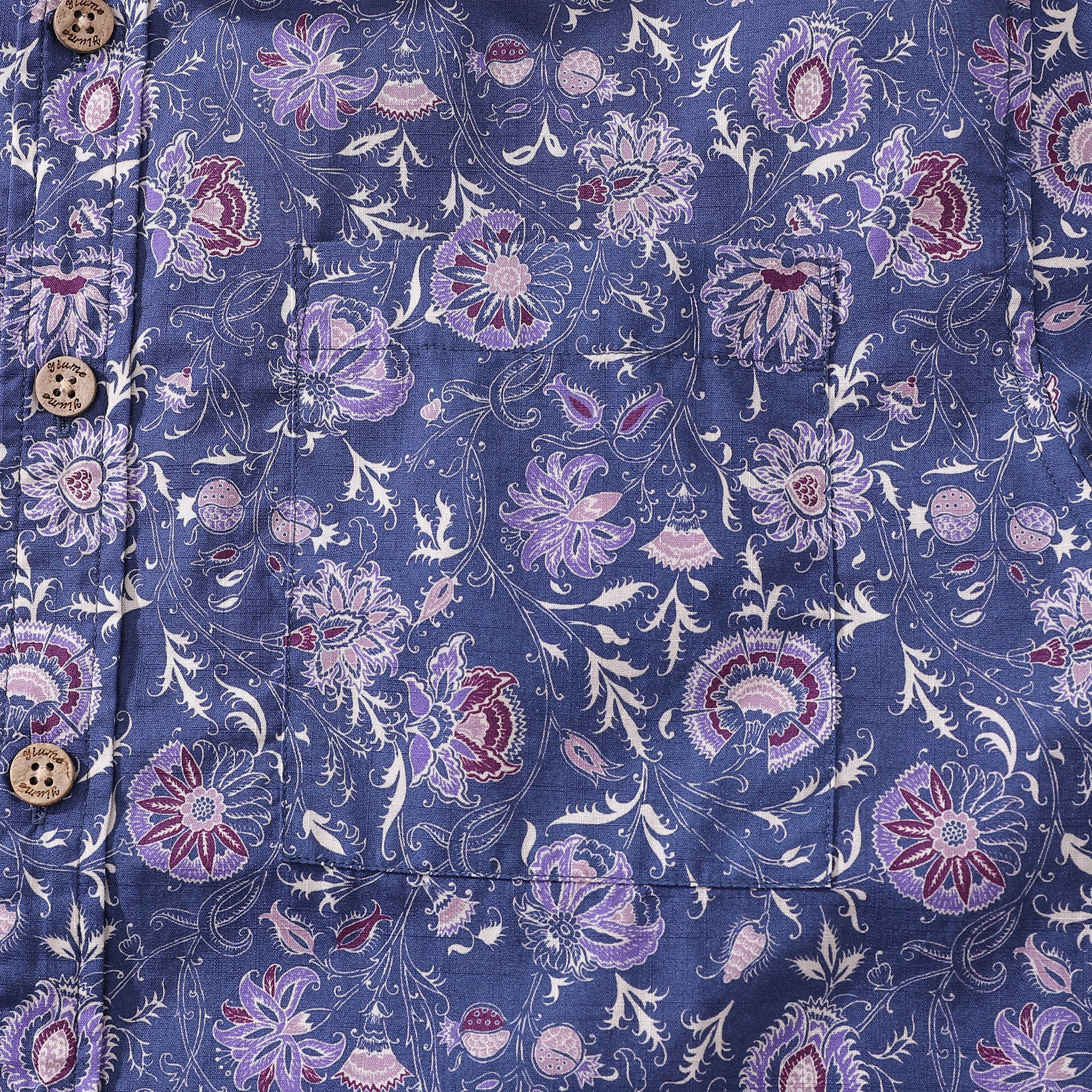 Men's Hawaiian Shirt Mystic Flowers Print Cotton Button-down Short Sleeve Aloha Shirt