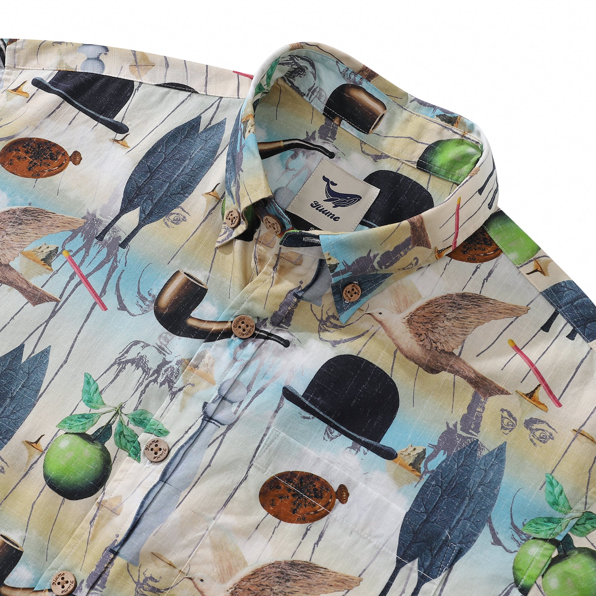 Men's Hawaiian Shirt Surreal fantasy Cotton Button-down Short Sleeve Aloha Shirt