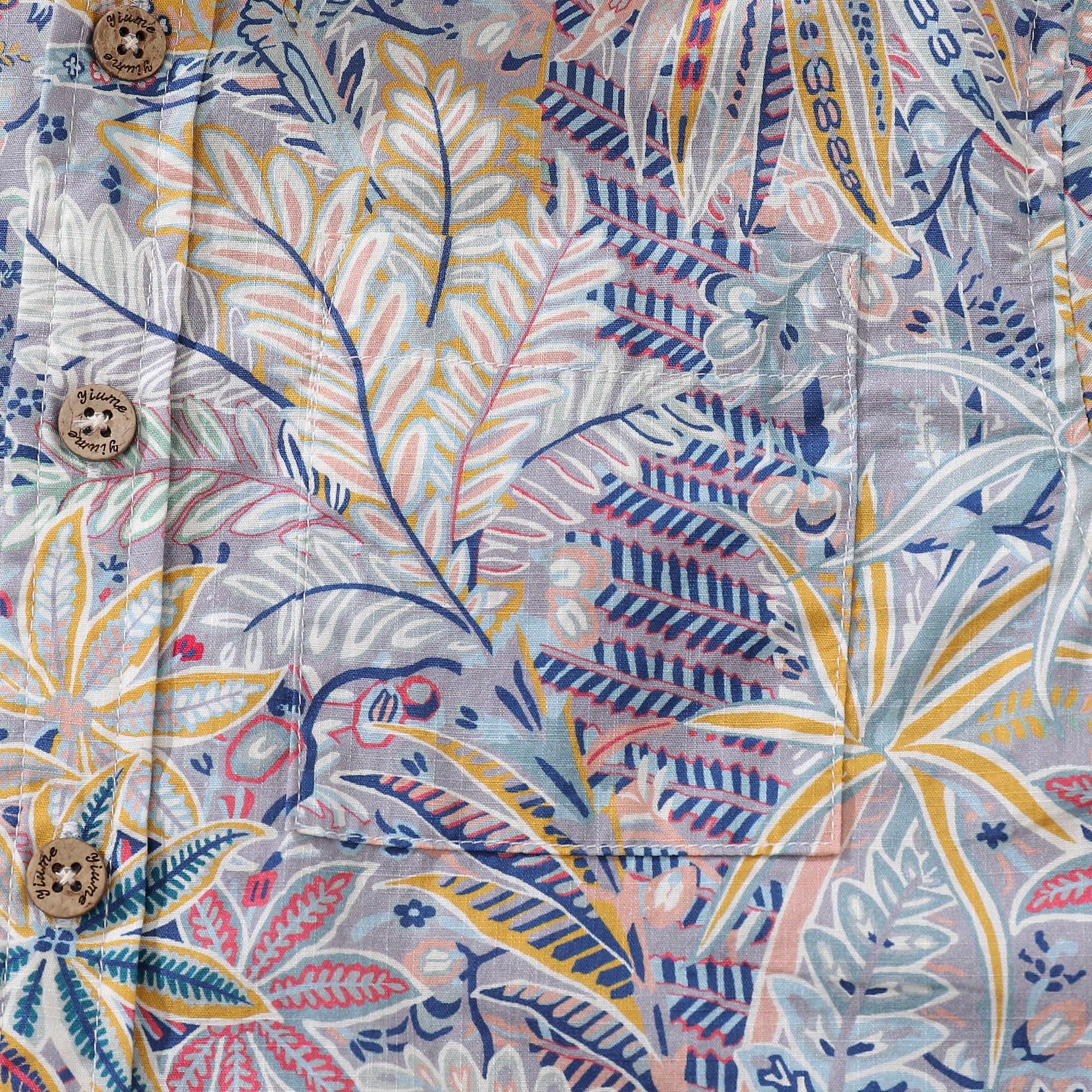 Children's Hawaiian Shirt Tropical Palm Tree Print Cotton Button-down Short Sleeve Jungle Youth Shirt