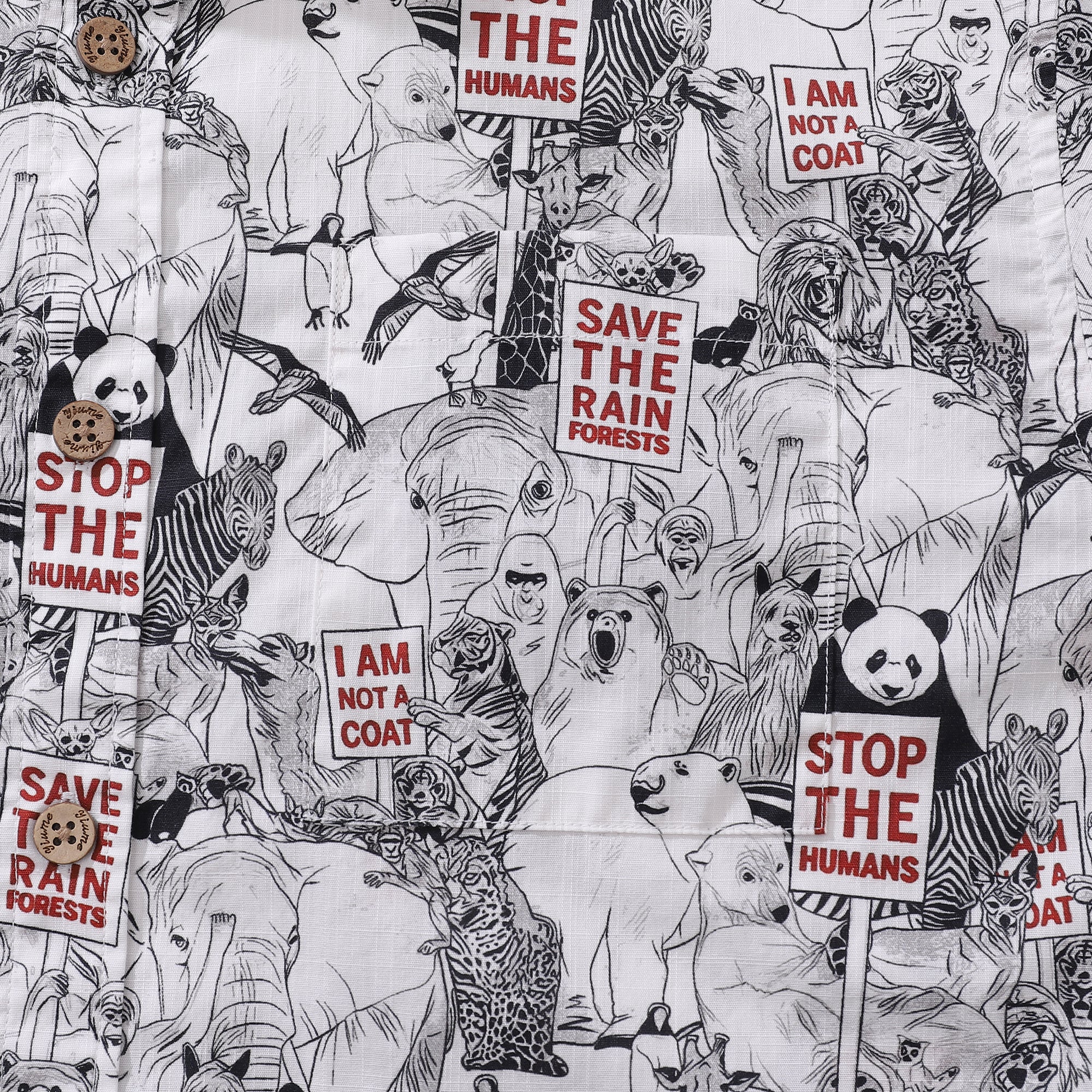 Chemise hawaïenne pour hommes Sauvez les animaux T-shirt de la Journée de la Terre Chemise en coton à manches courtes Aloha