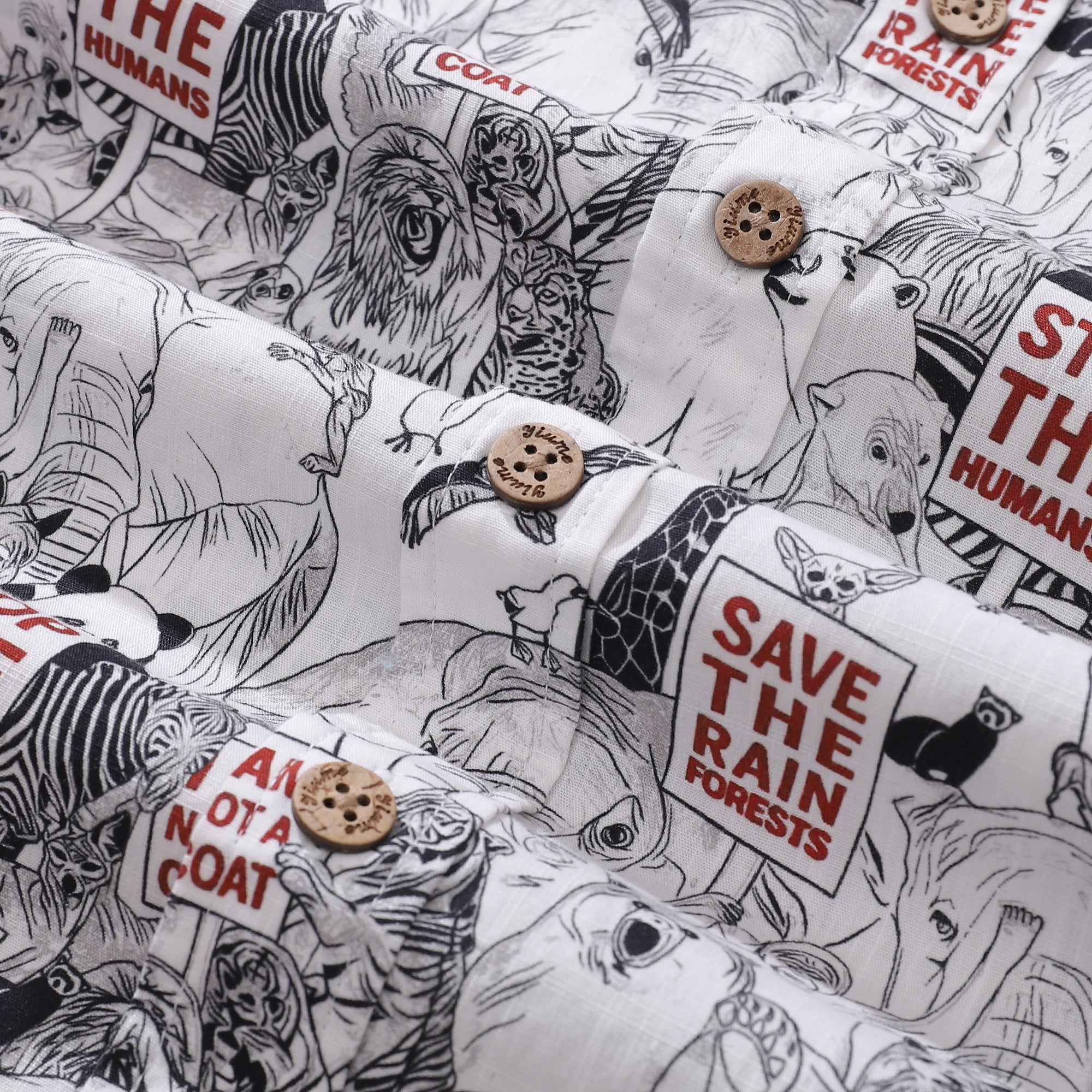 Chemise hawaïenne pour hommes Sauvez les animaux T-shirt de la Journée de la Terre Chemise en coton à manches courtes Aloha