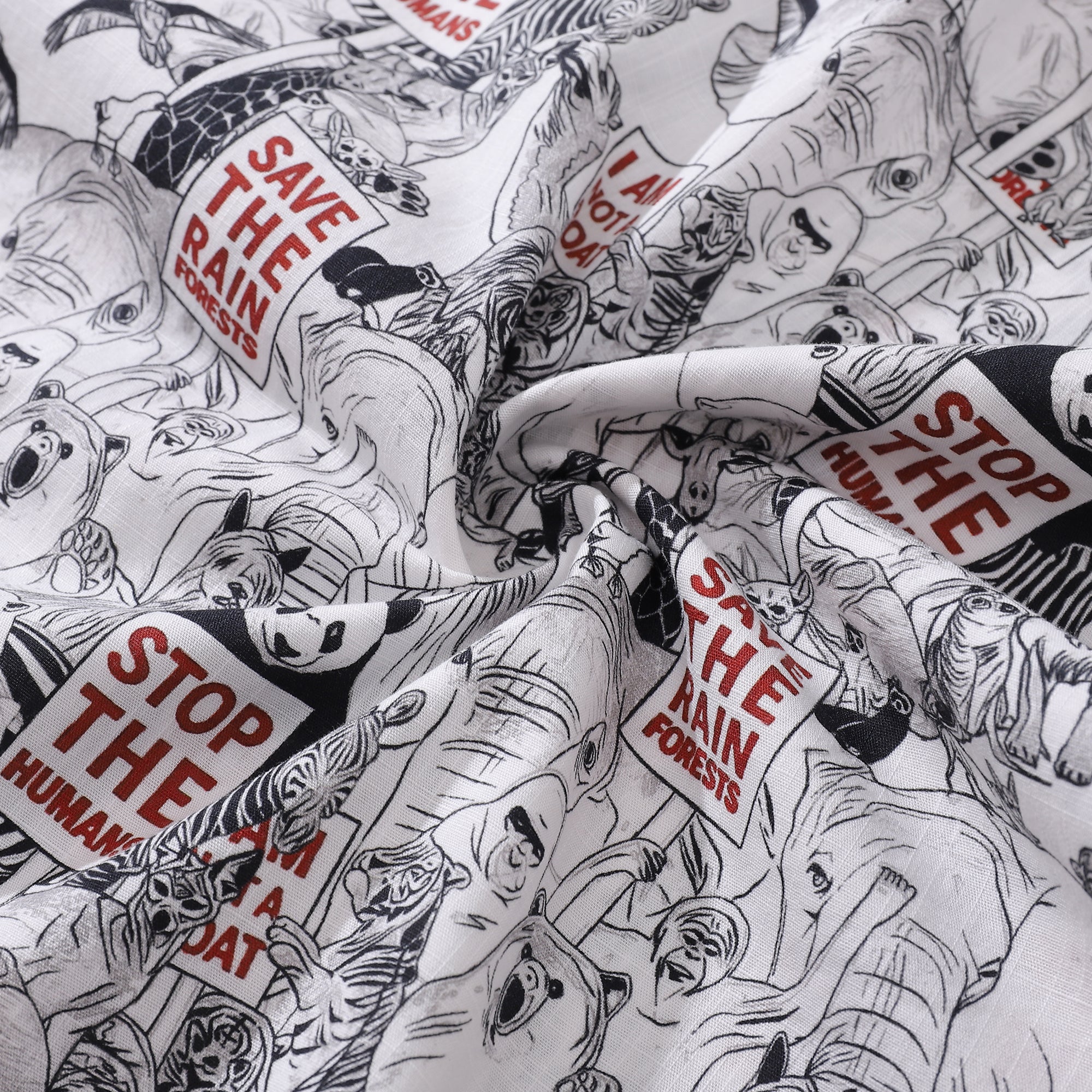 Chemise hawaïenne pour hommes Sauvez les animaux T-shirt de la Journée de la Terre Chemise en coton à manches courtes Aloha