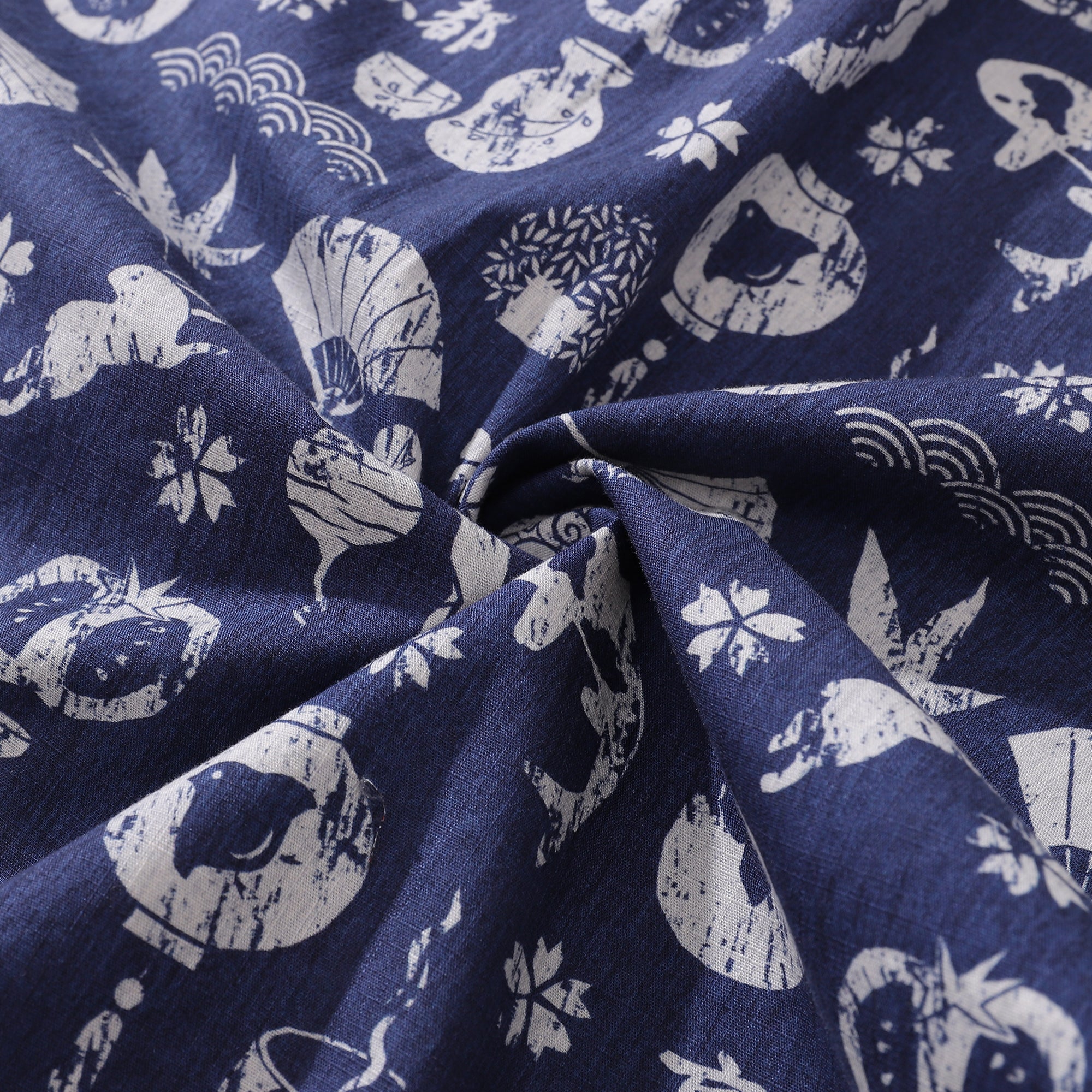 Men's Hawaiian Shirt Kyoto Memories By House of Haricot Cotton Button-down Short Sleeve Aloha Shirt