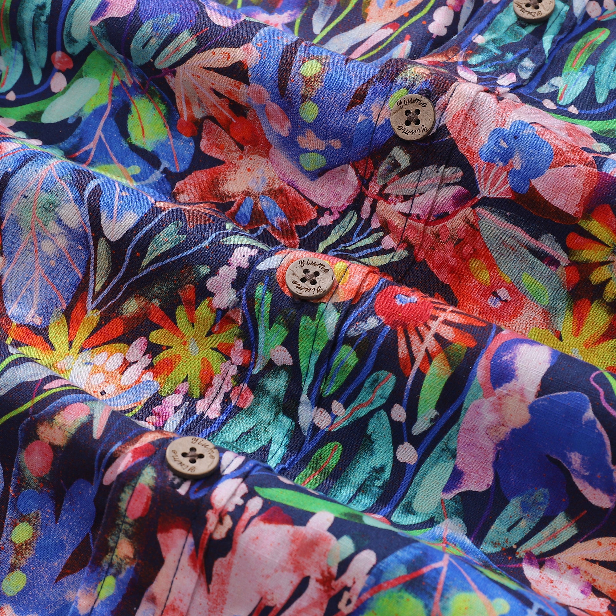 Camisa hawaiana para hombre Lona floral de Maria Montiel Camisa Aloha de manga corta con botones de algodón