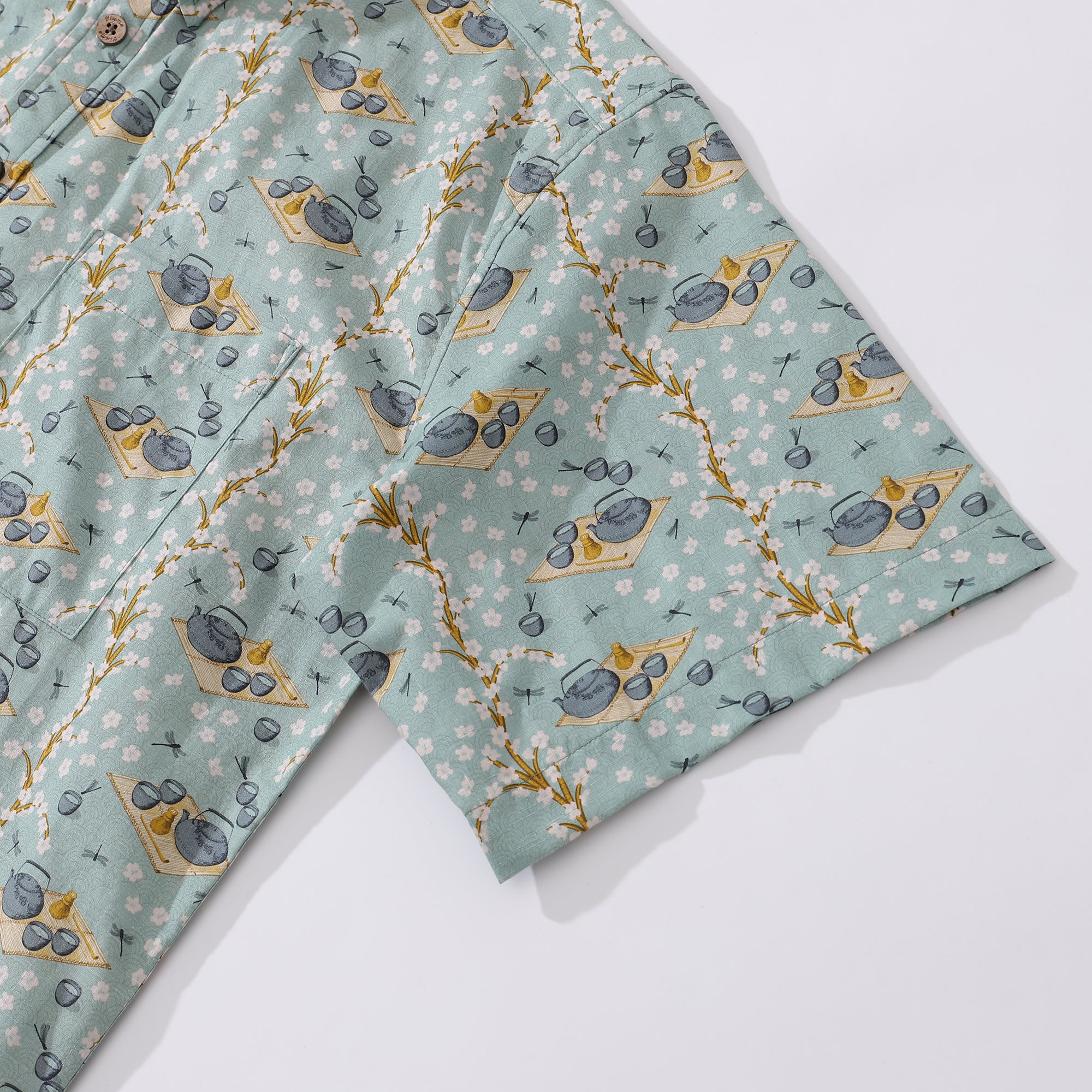 Herren Hawaiian Shirt Tee-Zeremonie von Maria Elena COCO Baumwolle Knopf-down Kurzarm Aloha Shirt