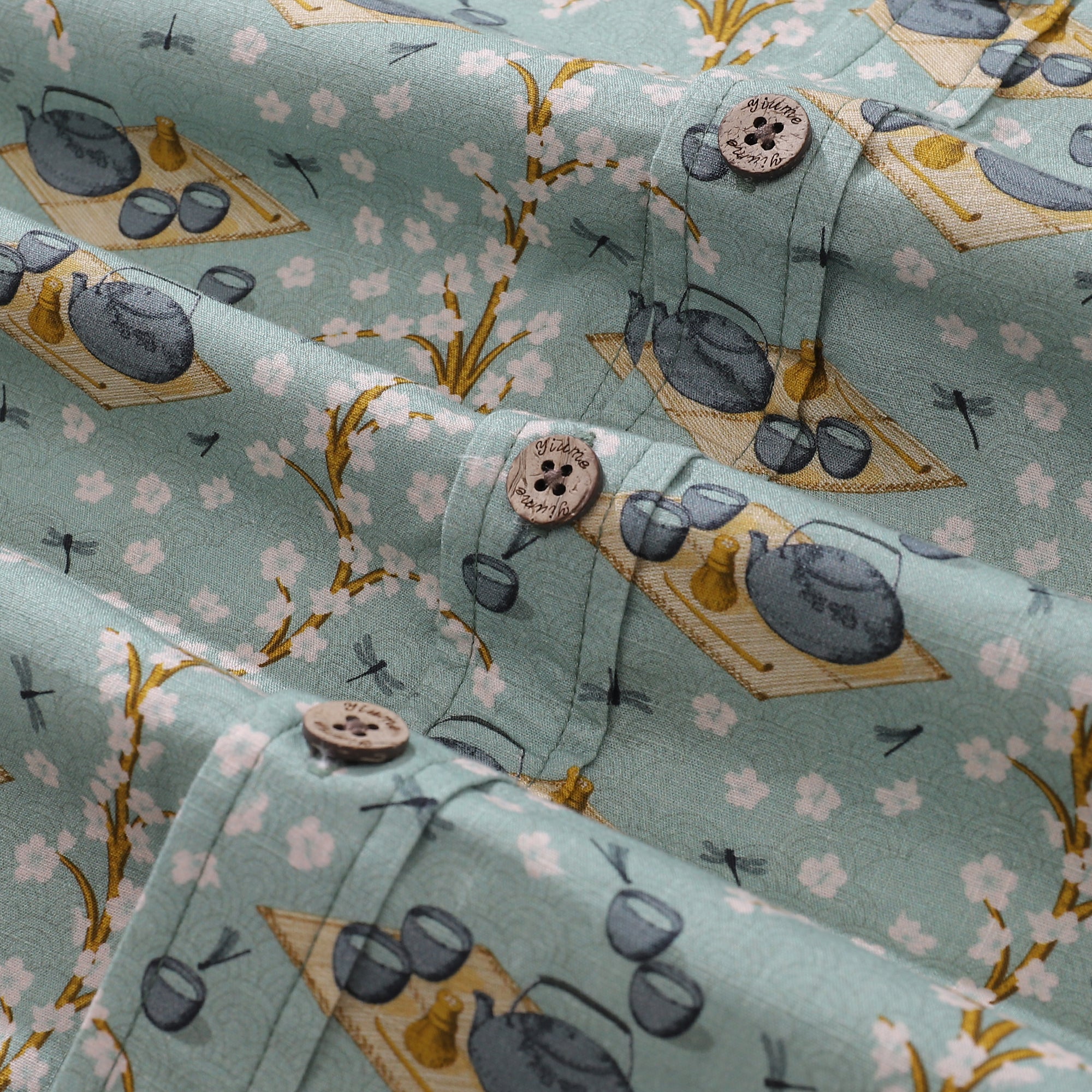 Herren Hawaiian Shirt Tee-Zeremonie von Maria Elena COCO Baumwolle Knopf-down Kurzarm Aloha Shirt