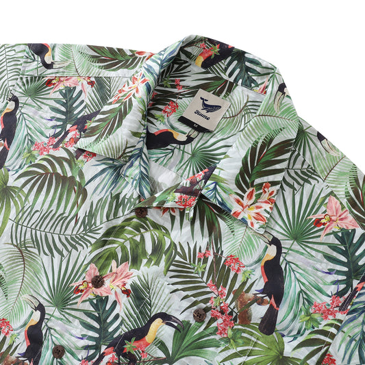 Camisa hawaiana para hombre, camisa vintage de los años 30, cuello de campamento, 100% algodón
