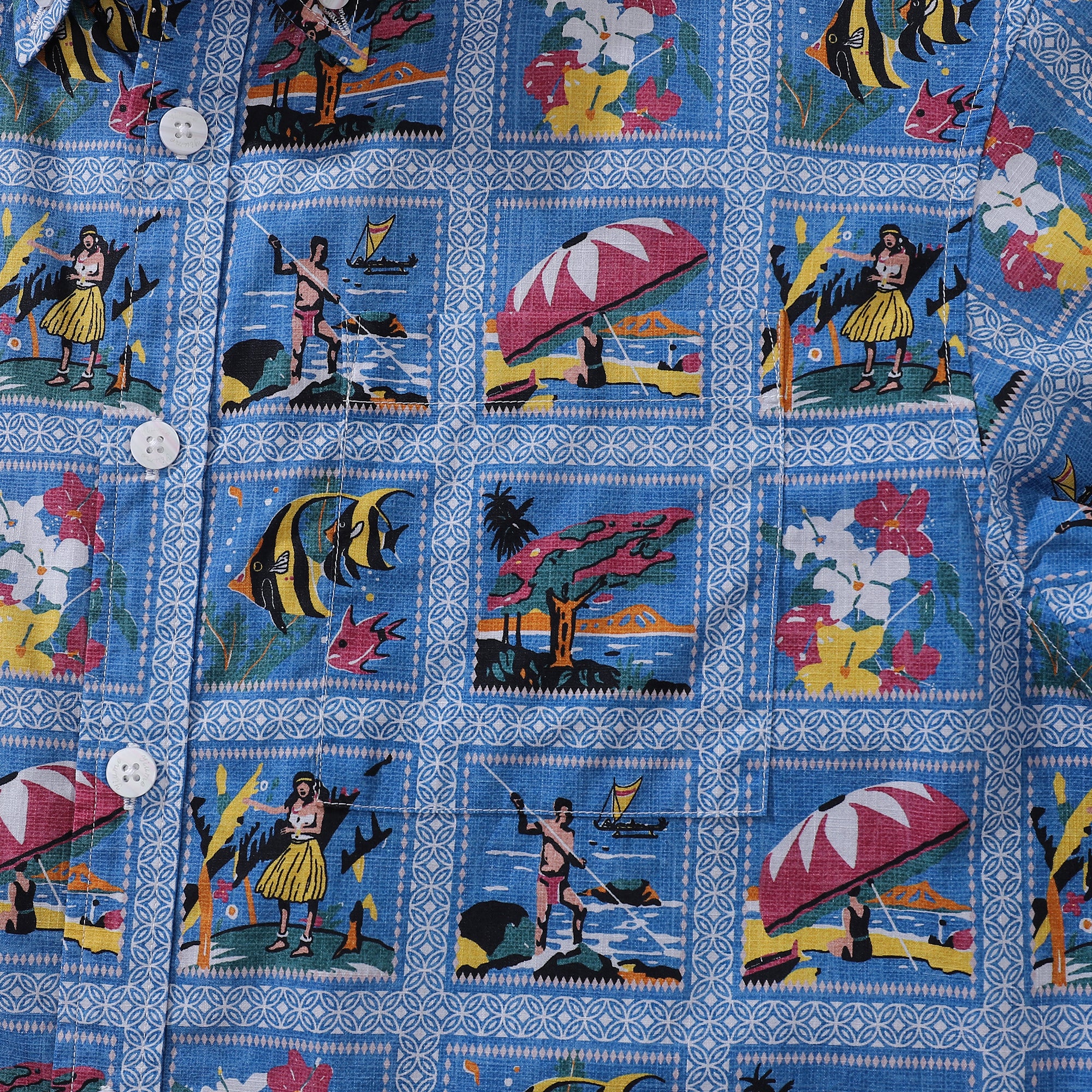 Men's Hawaiian Shirt Aloha From Hawaii Print Cotton Button-down Short Sleeve Aloha Shirt