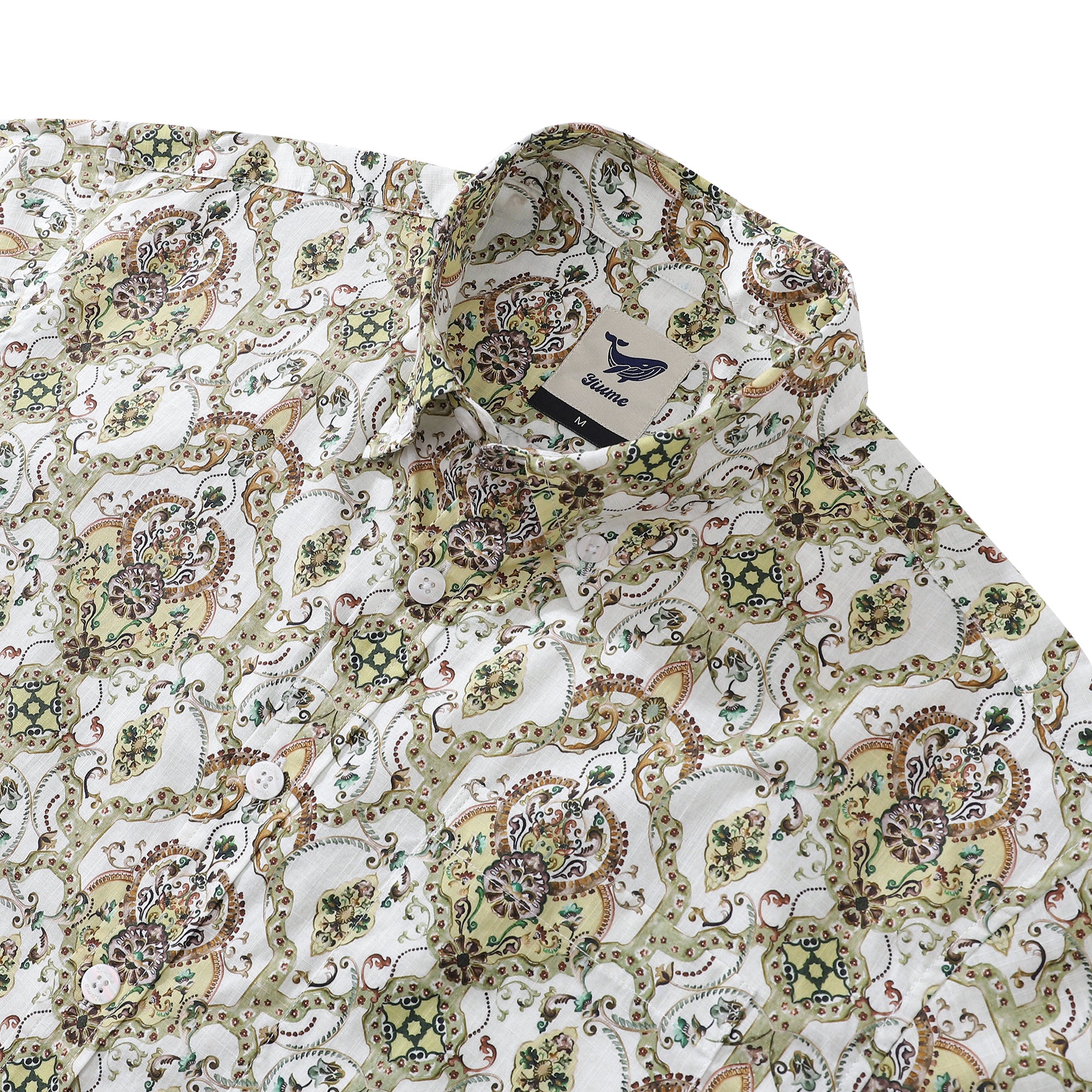 Men's Hawaiian Shirt Euclidean Pattern Print By Brooklyn Bees Design Studio Cotton Button-down Short Sleeve Aloha Shirt