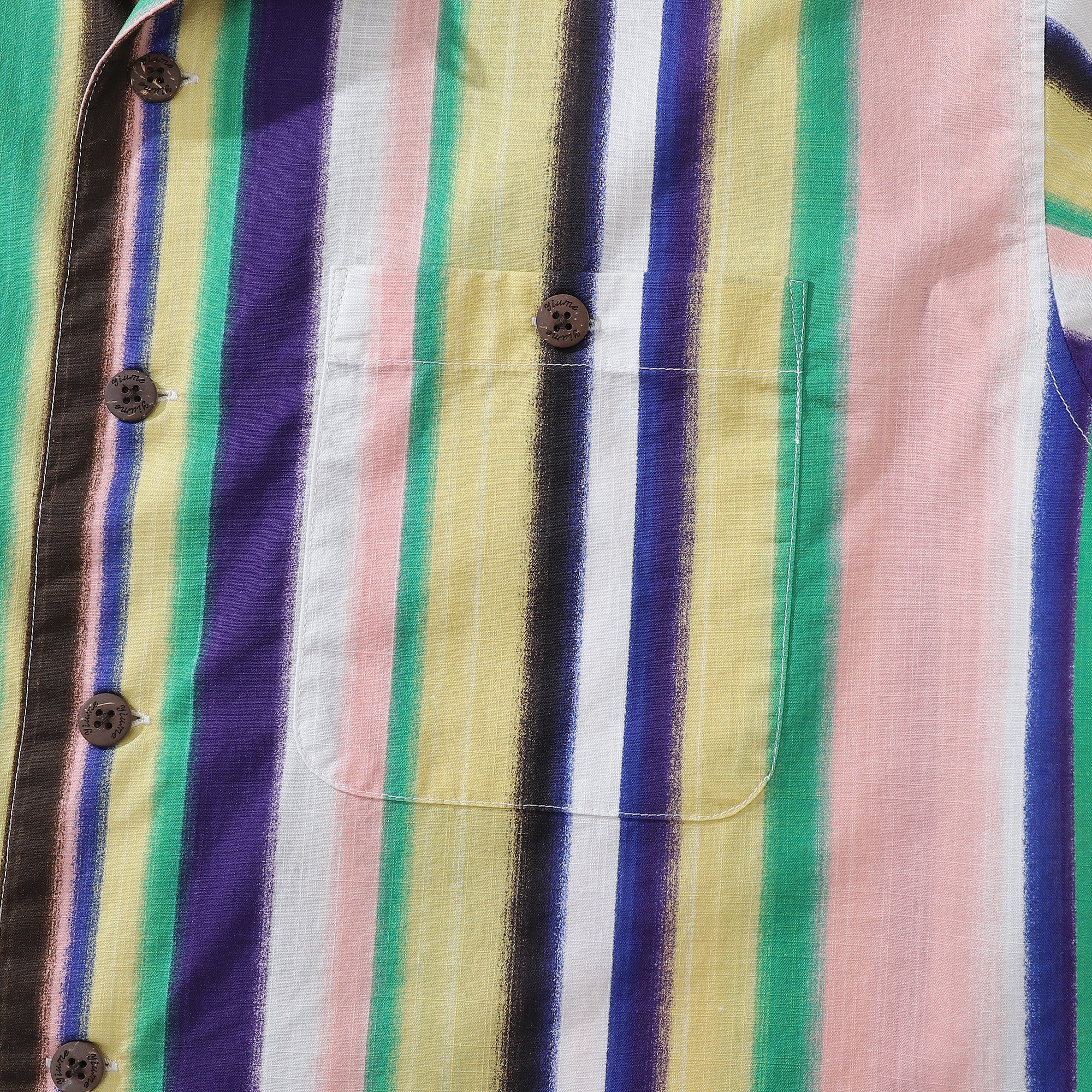 Hawaiian Shirt For Men Rainbow Stripe Shirt Camp Collar 100% Cotton