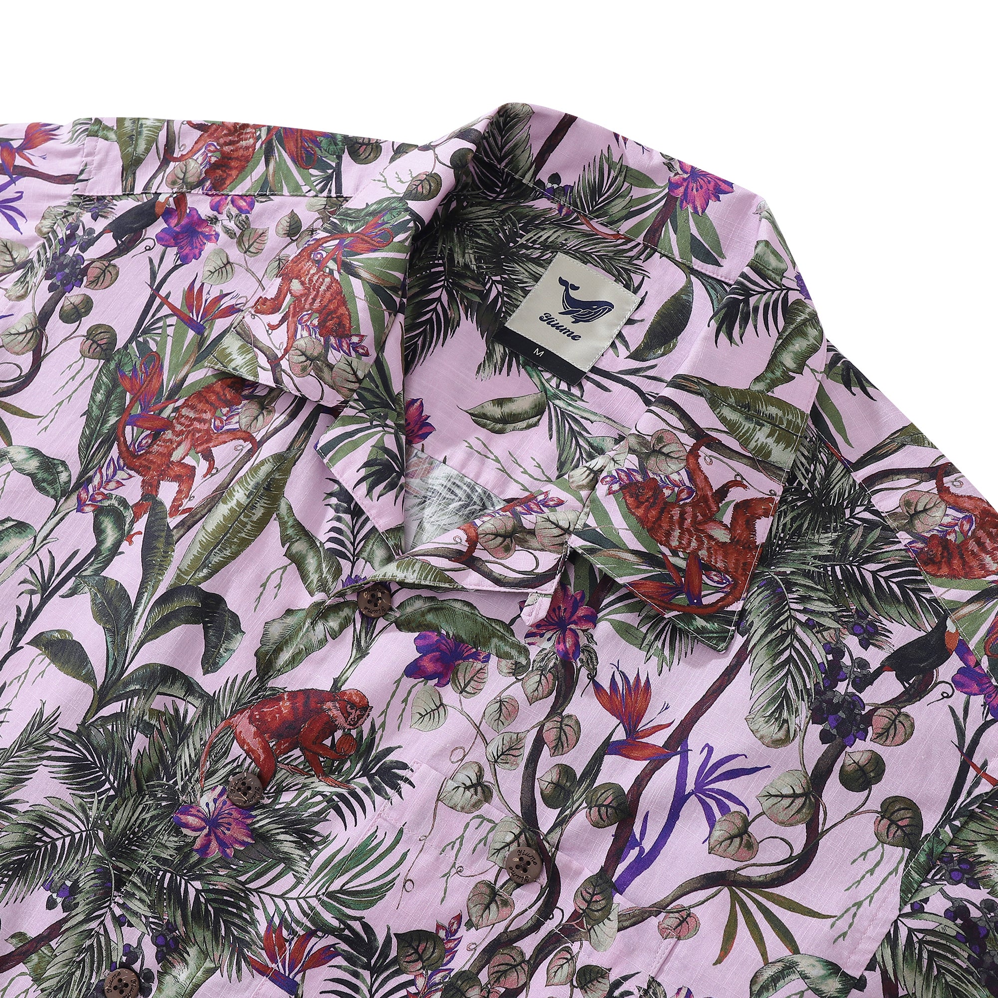Hawaiian Shirt For Men Tropical Rainforest Exploration By Alice Brown Shirt Camp Collar 100% Cotton