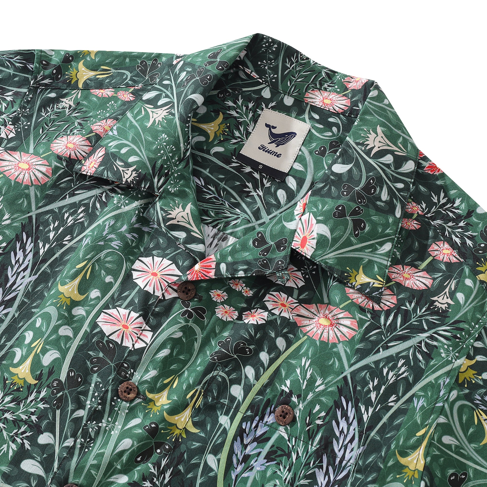 Hawaiian Shirt For Men Meadow scent By Annick Shirt Camp Collar 100% Cotton