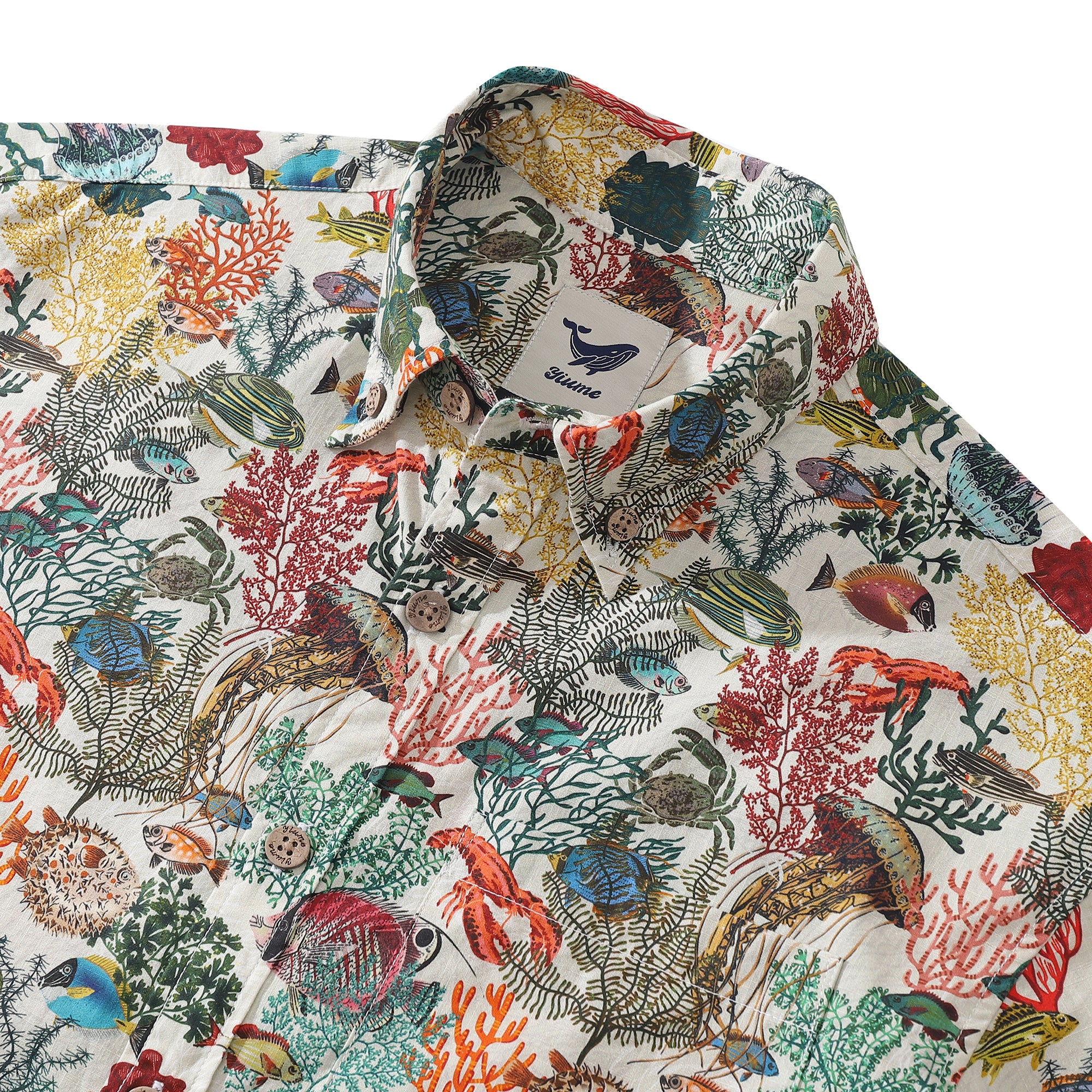 Chemise hawaïenne pour hommes Island Paradise par Annick Schmidt-Reichardt chemise Aloha boutonnée en coton à manches courtes