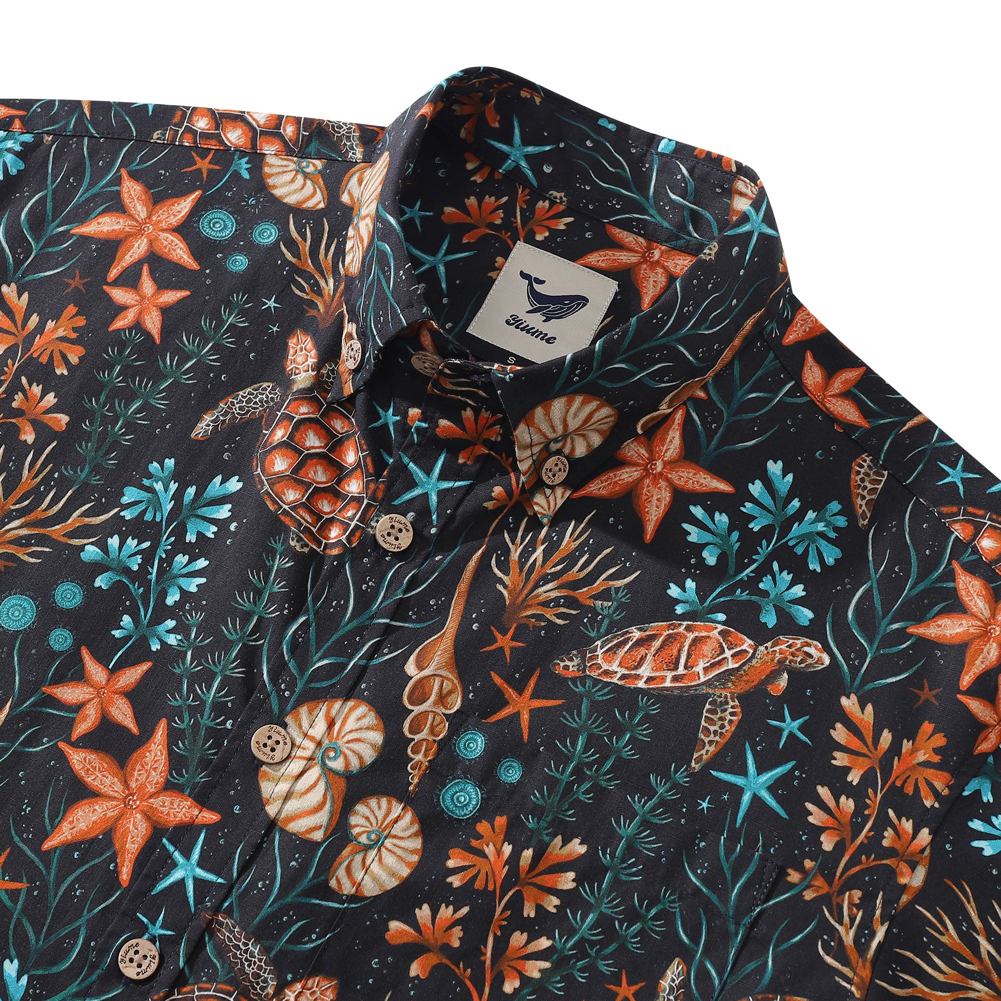 Men's Hawaiian Shirt Honu Hideaway By Luova Flow Cotton Button-down Sh ...