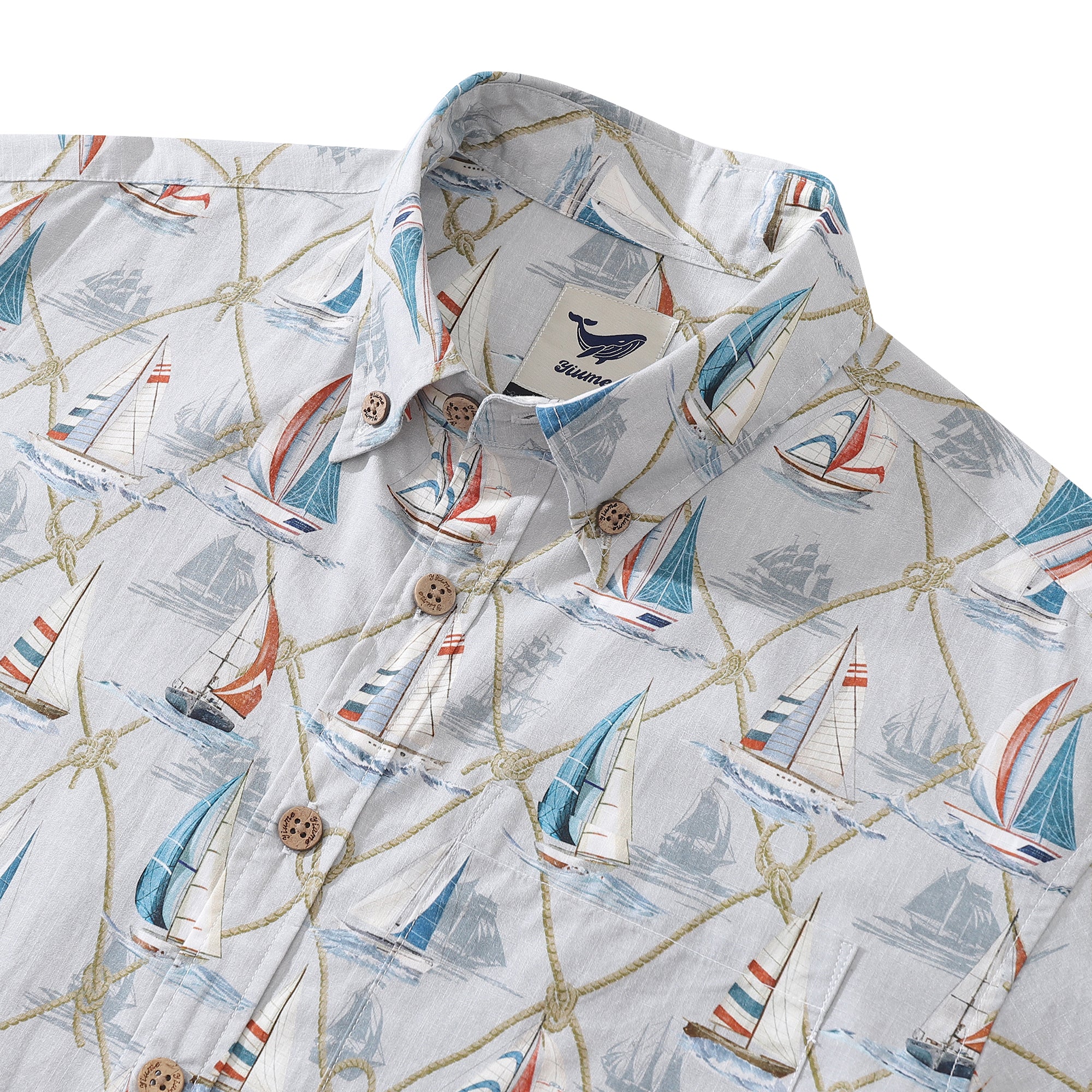Men's Hawaiian Shirt Aloha Adventure Print Cotton Button-down Short Sleeve Aloha Shirt