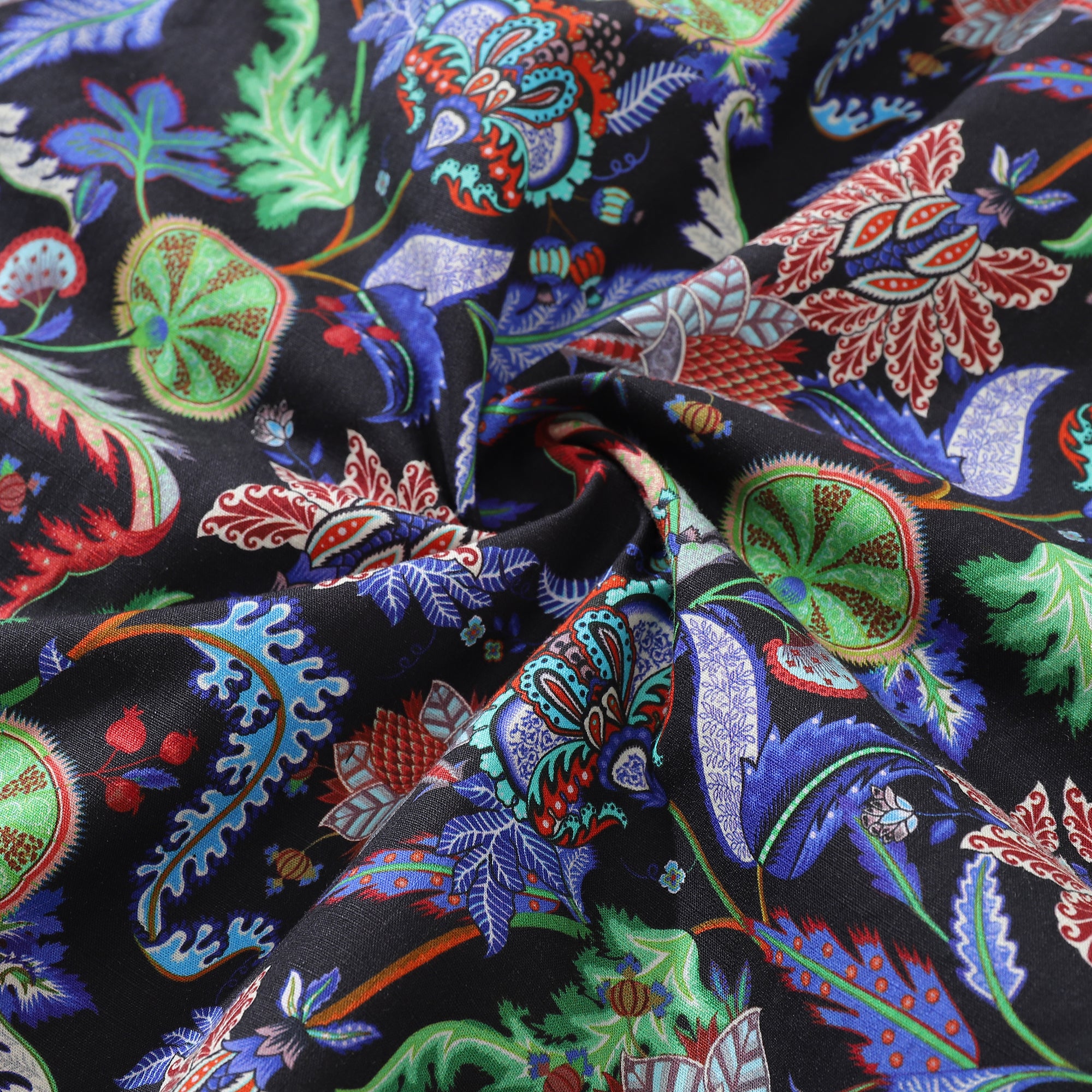 Men's Hawaiian Shirt Vibrant Vines Print Cotton Button-down Short Sleeve Aloha Shirt