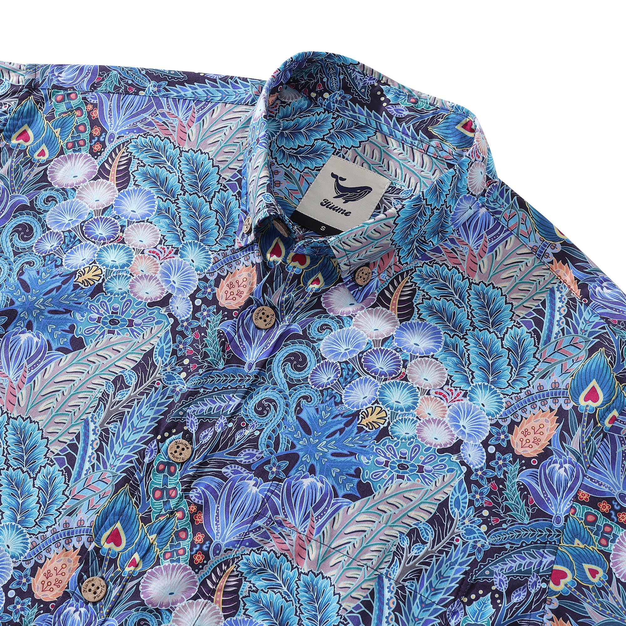 Men's Hawaiian Shirt Floral Pattern Series 2 Print Cotton Button-down Long Sleeve Aloha Shirt