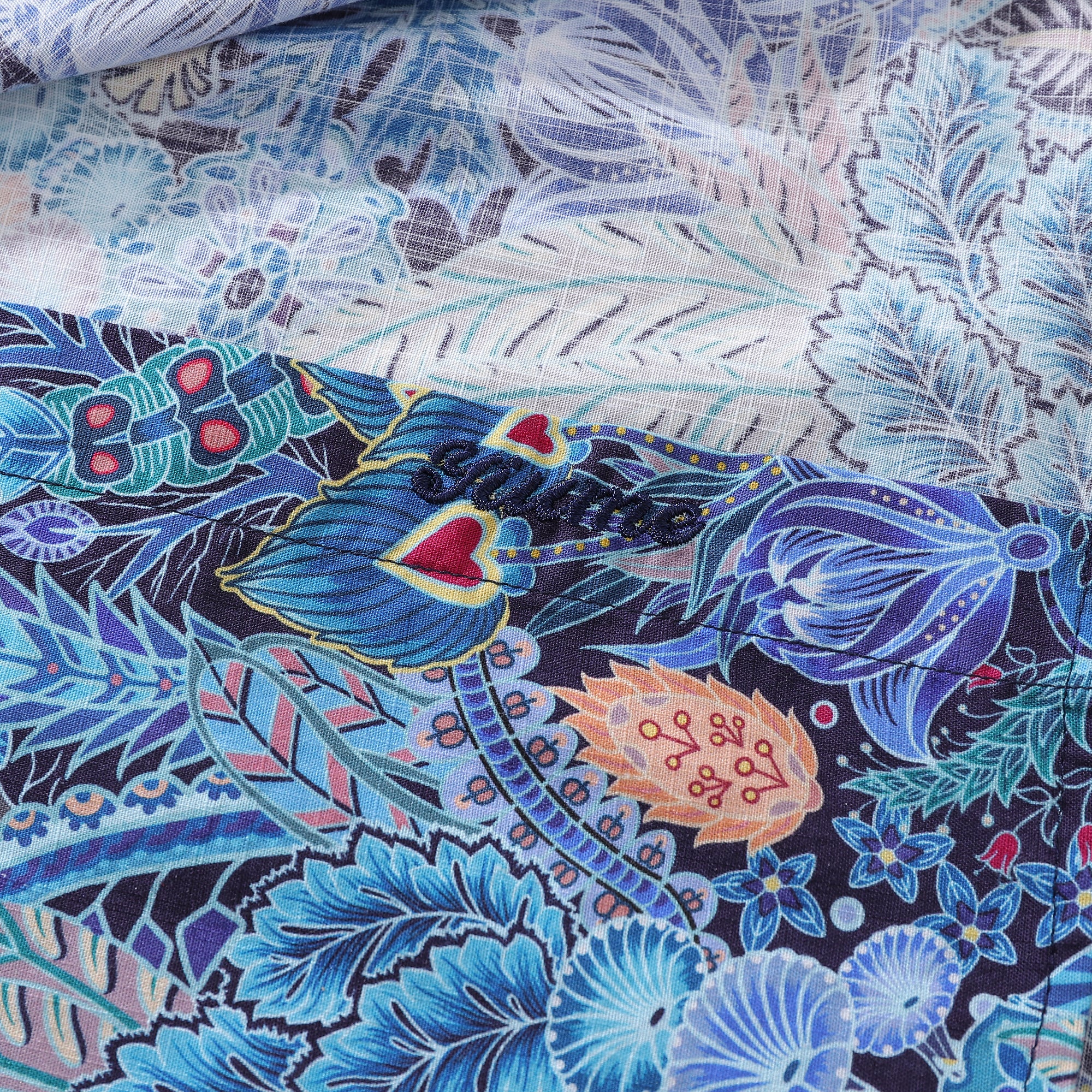 Men's Hawaiian Shirt Floral Pattern Series 2 Print Cotton Button-down Long Sleeve Aloha Shirt