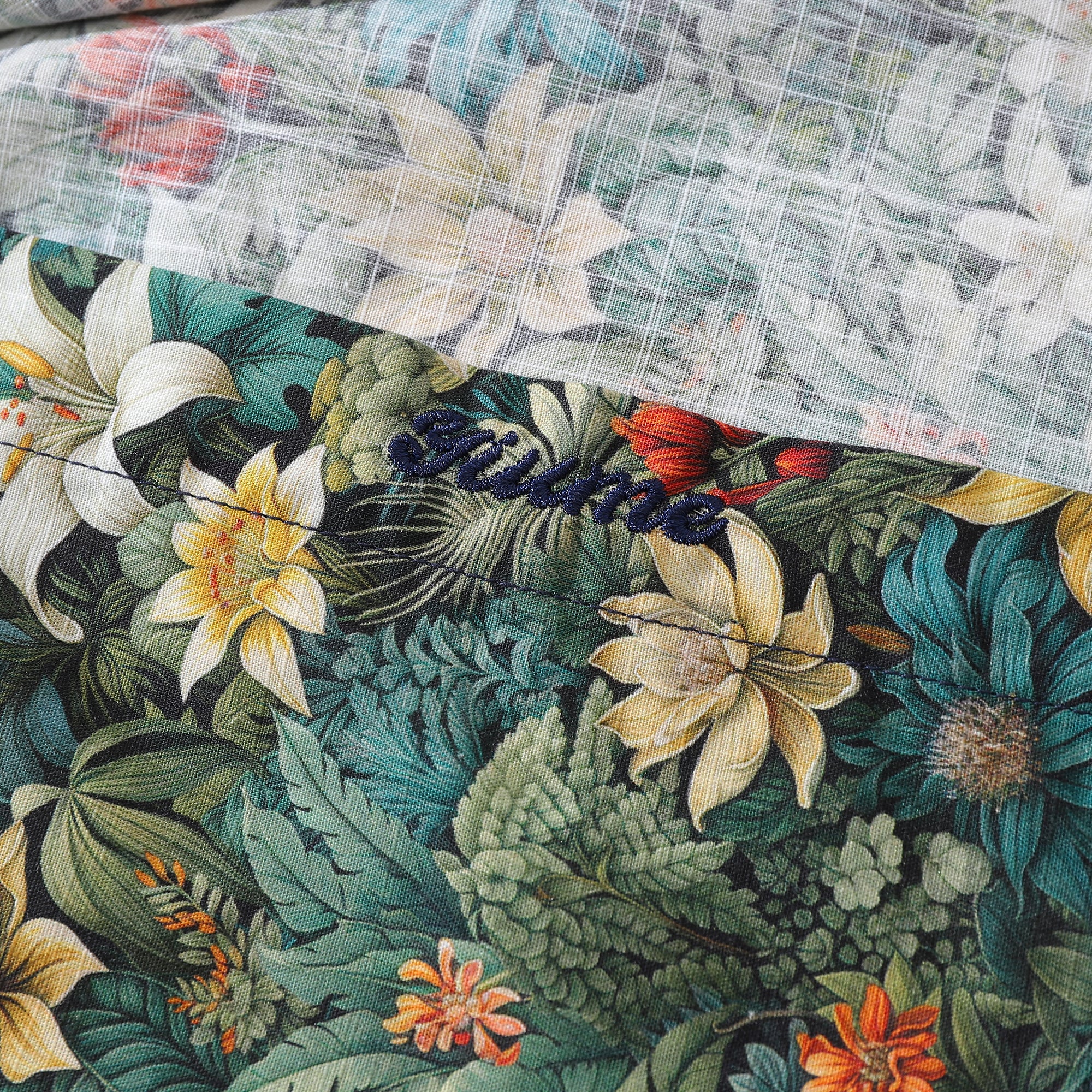 Herren Hawaii-Hemd Dschungel-Abenteuer-Druck Baumwolle Knopfverschluss Langarm Aloha-Hemd