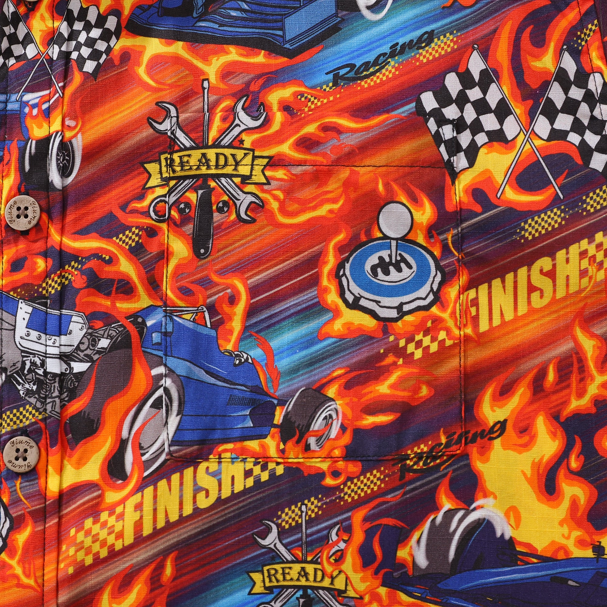 Chemise hawaïenne pour hommes à boutons Speed, à manches courtes, 100 % coton