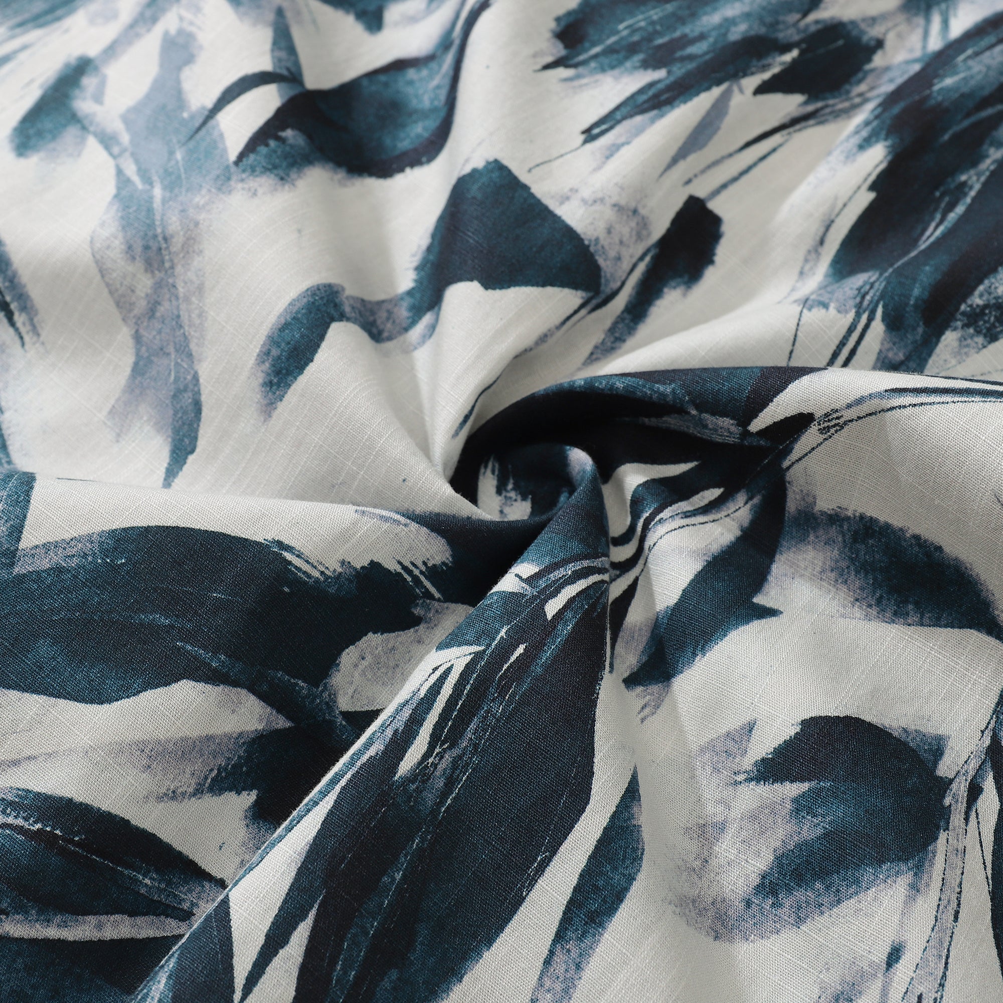 Camisa Aloha para hombre, camisa de campamento de manga corta de algodón con pintura de tinta y hojas de bambú