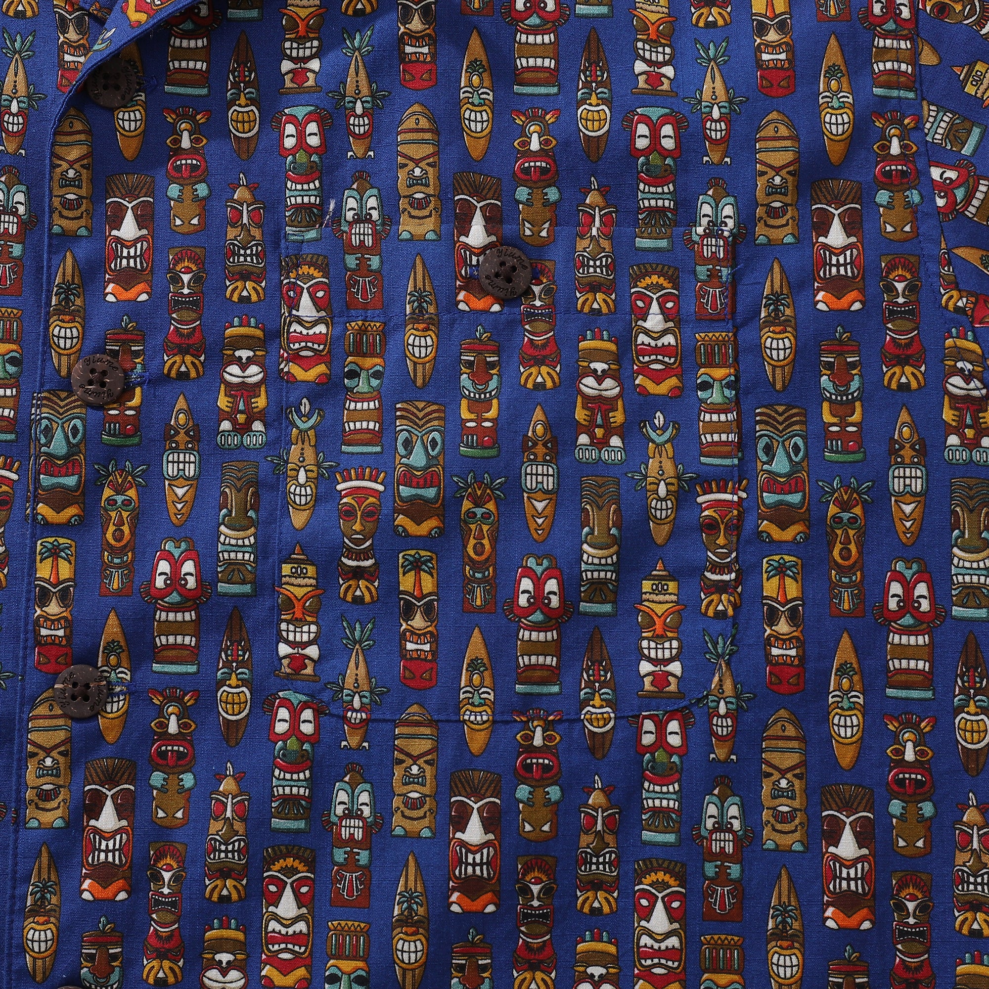 1940年代ハワイメンズシャツTIkIスーツシャツ襟100%コットン