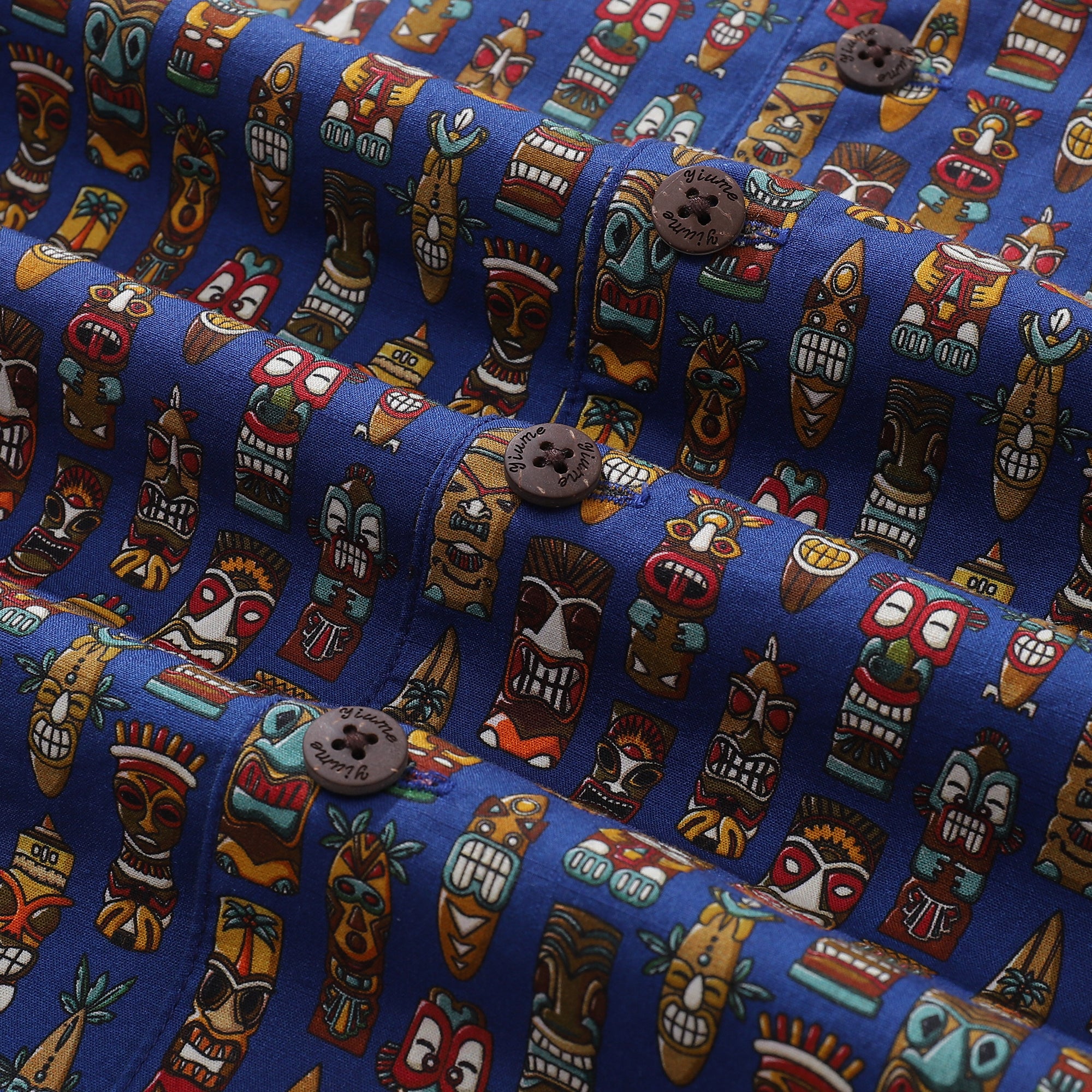 1940年代ハワイメンズシャツTIkIスーツシャツ襟100%コットン