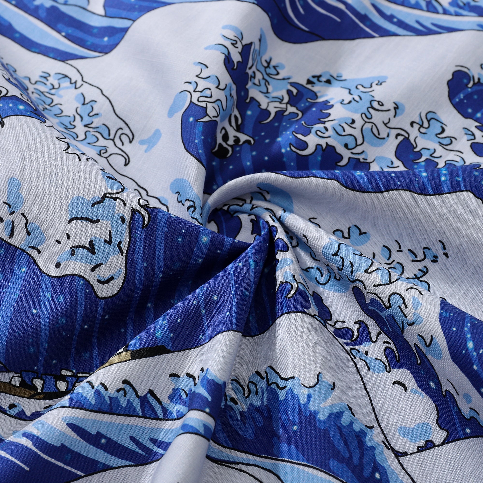 Chemise hawaïenne pour hommes Ocean Waves japonais Ukiyo-e manches courtes Aloha