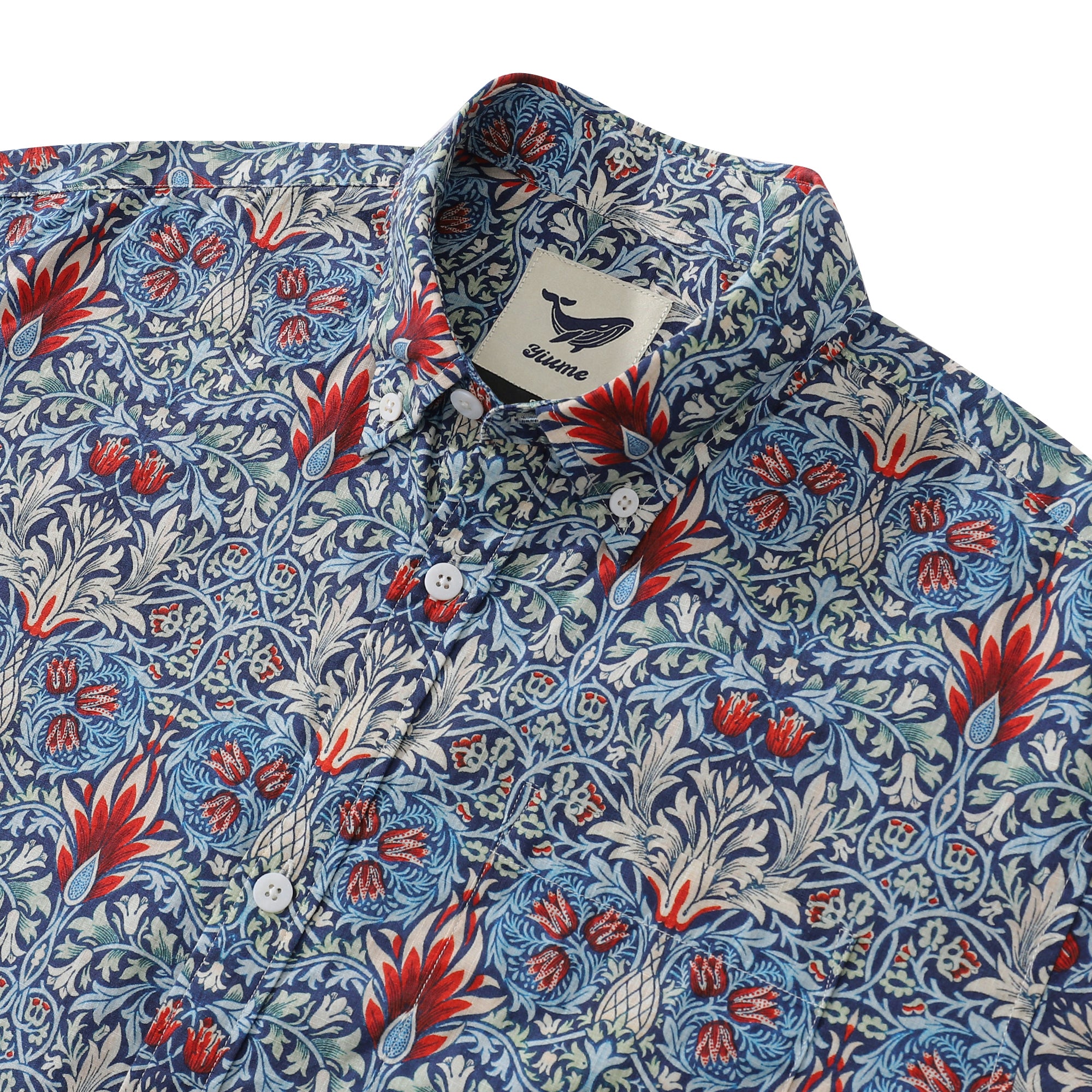 Chemises hawaïennes pour hommes William Morris Snakehead chemise de créateur 100% coton