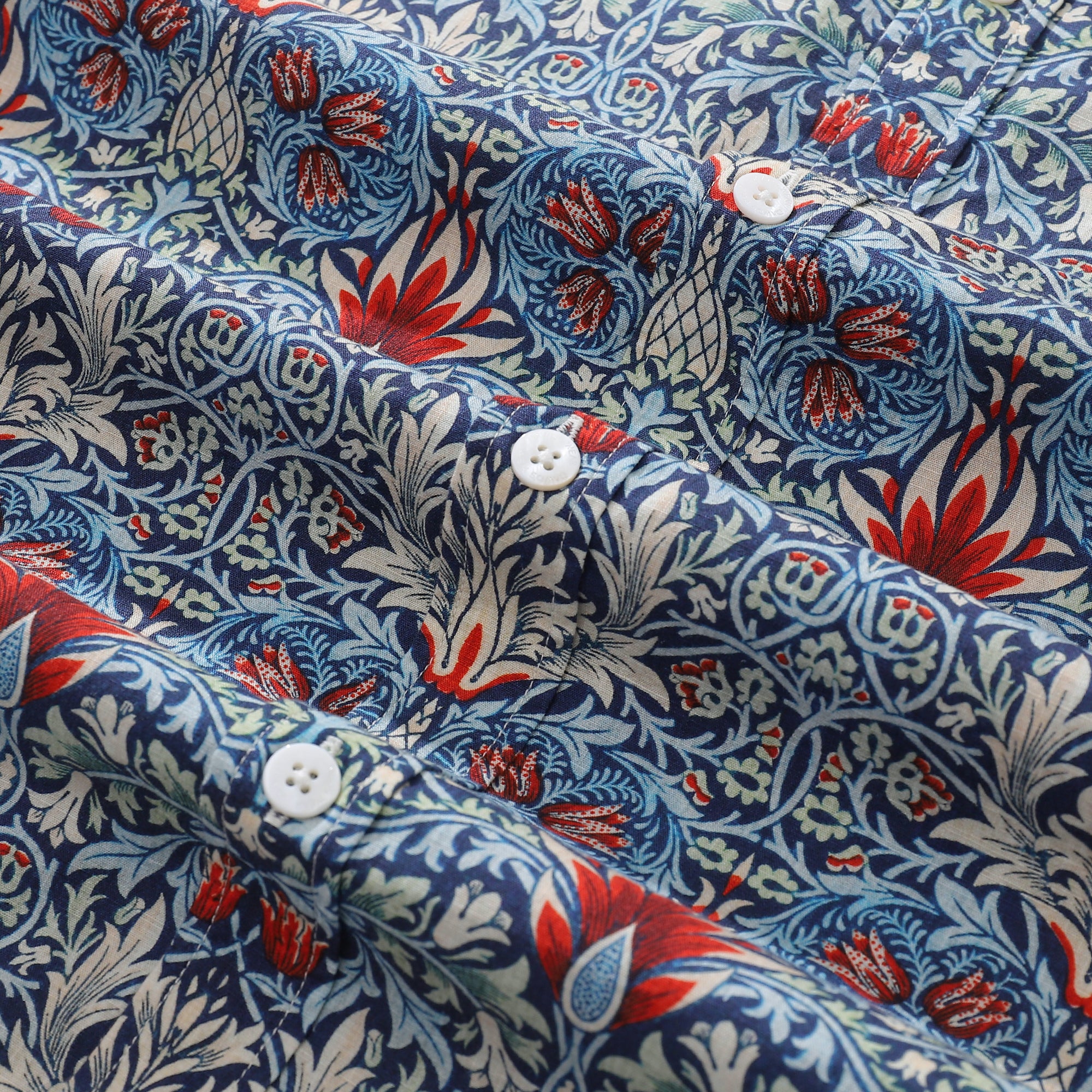 Chemises hawaïennes pour hommes William Morris Snakehead chemise de créateur 100% coton