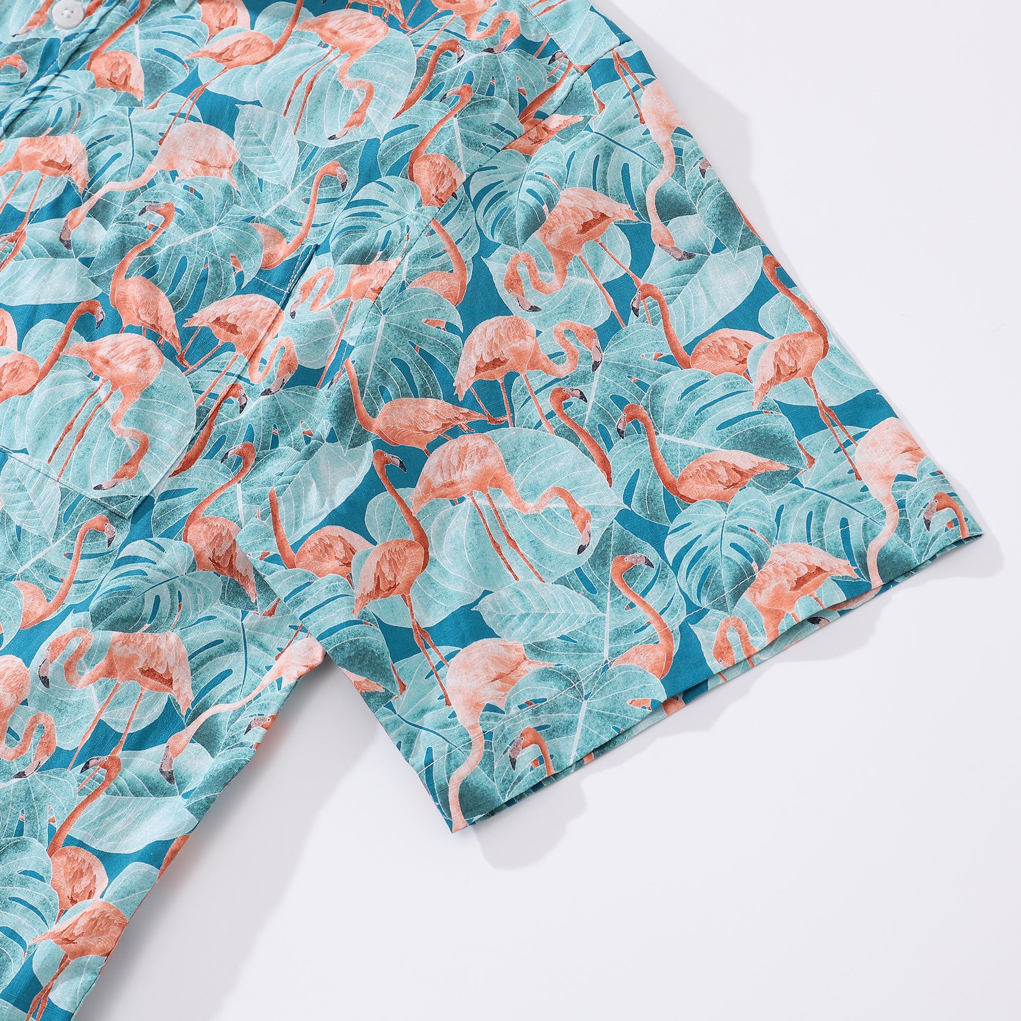 Men's Hawaiian Shirt Flamingos By Stacy Hsu Print Cotton Button-down Short Sleeve Aloha Shirt