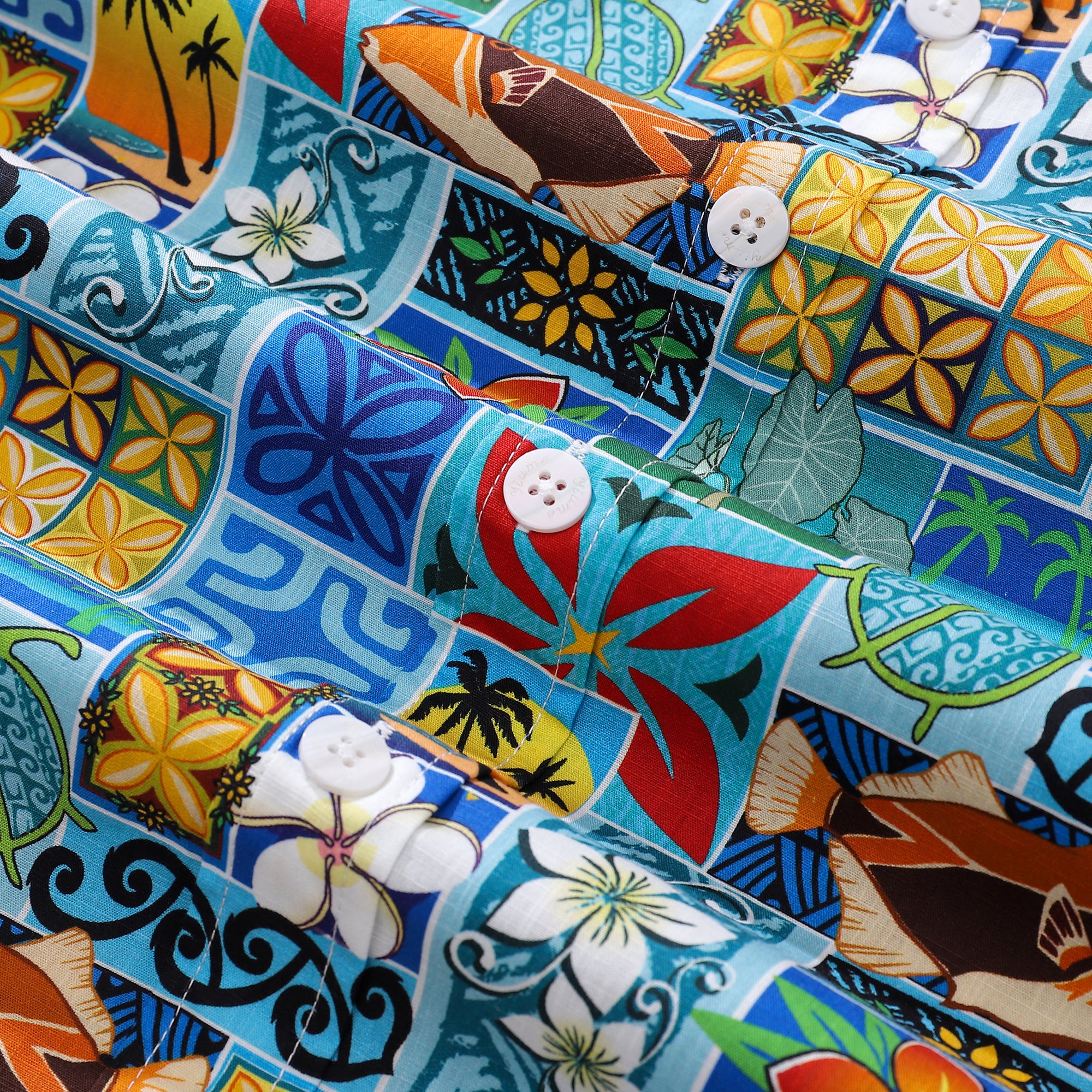 Men's Hawaiian Shirt Vintage Cotton Button-down Short Sleeve Aloha Shirt New Hawaiian Motif By Madtropic