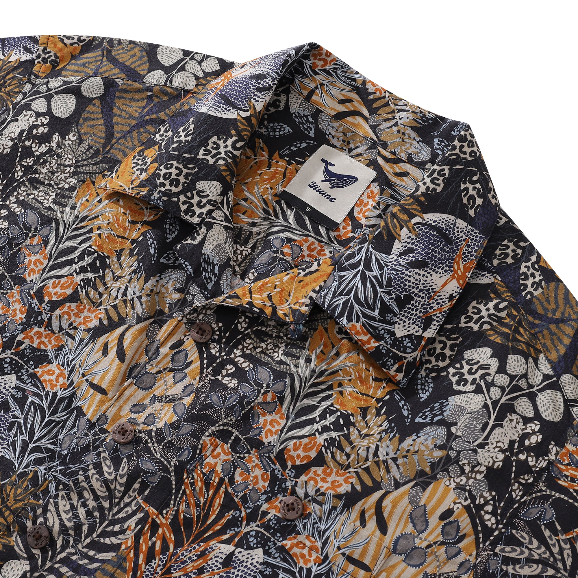 Hawaiian Shirt For Men Animal Pattern Leaves By Annick Shirt Camp Collar 100% Cotton