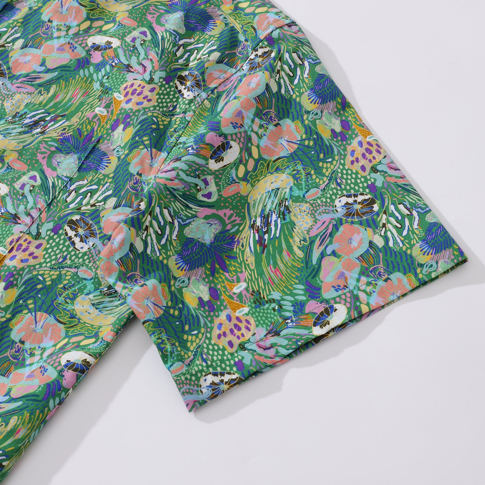 Men's Hawaiian Shirt Songe Marin By Lucille Pattern Cotton Button-down Short Sleeve Aloha Shirt