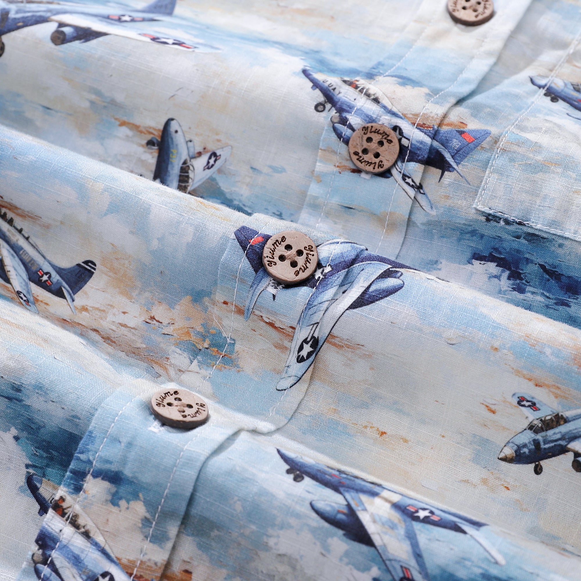 Children's Hawaiian Shirt Sky's the Limit Print Cotton Button-down Short Sleeve