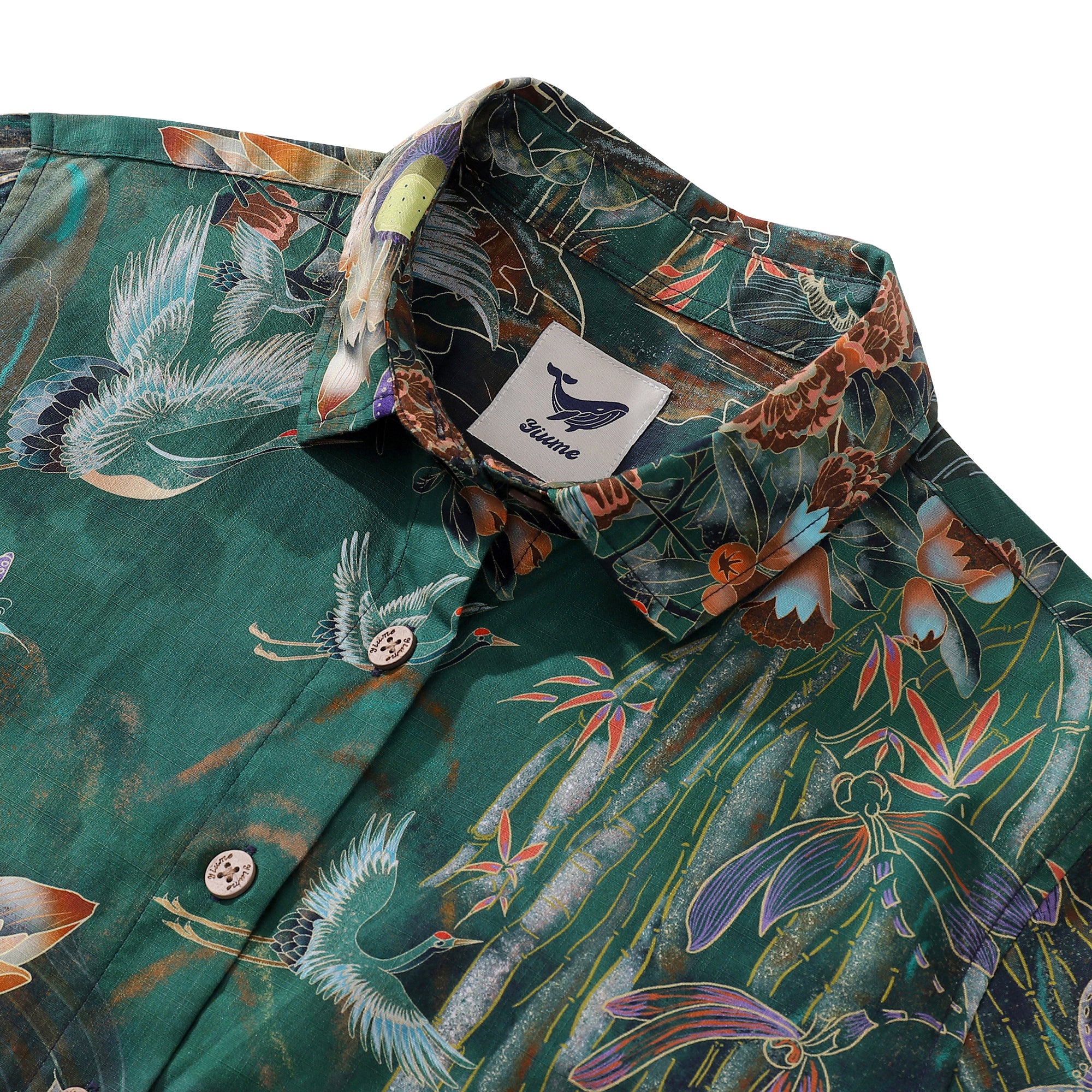 Women's Hawaiian Shirt Blossoms of Serenity Print Cotton Button-down Short Sleeve