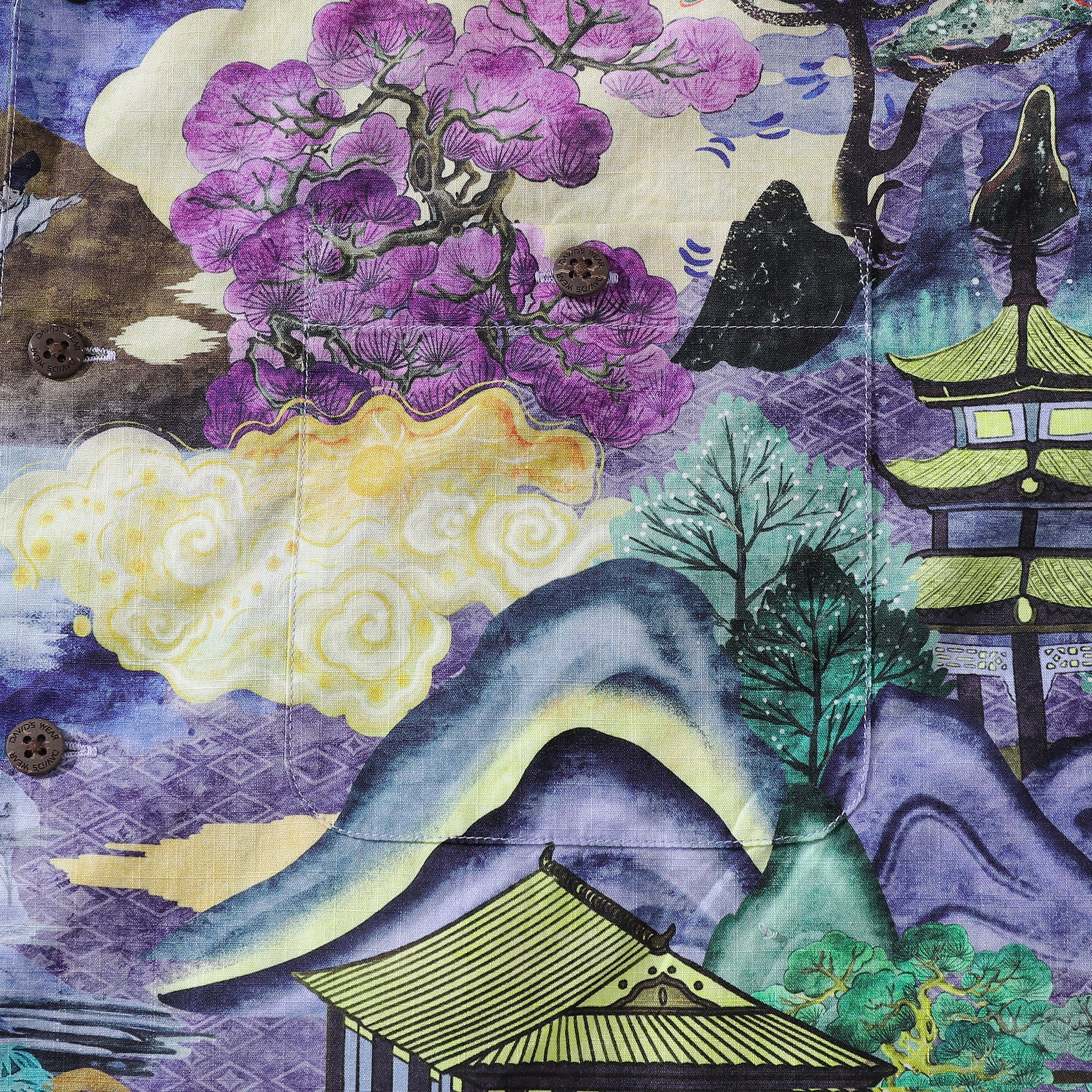 1950年代レトロハワイメンズシャツレトロ和風ビューシャツ