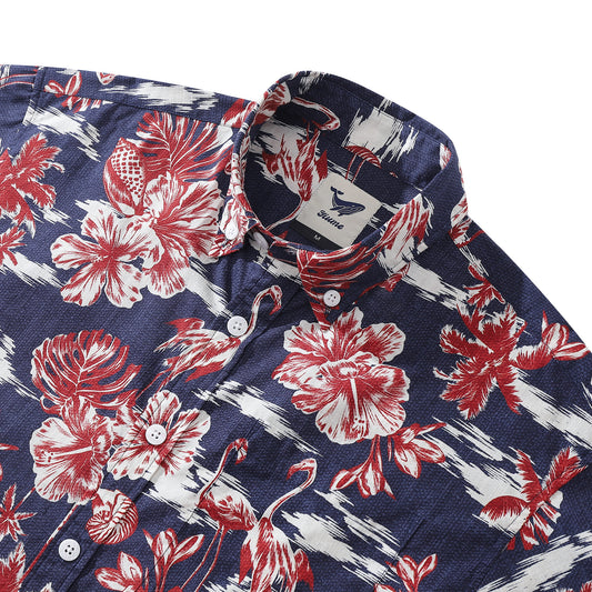 Chemise hawaïenne pour hommes, imprimé saveur tropicale par Angelo Artimus, chemise Aloha boutonnée en coton à manches courtes