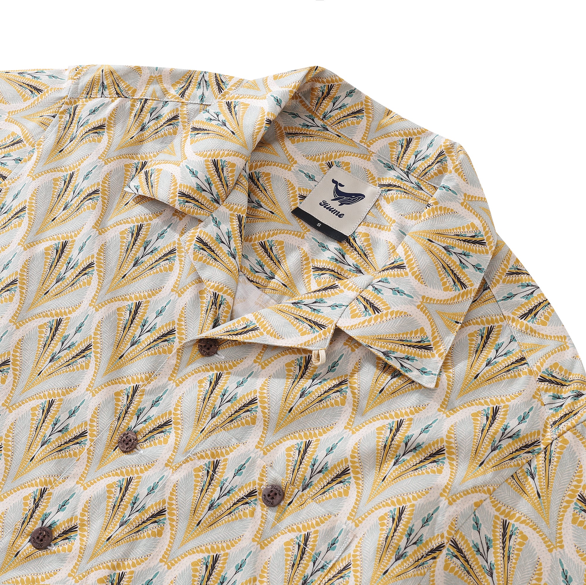 Hawaiian Shirt For Men Terrarium By Kate Lower Shirt Camp Collar 100% Cotton