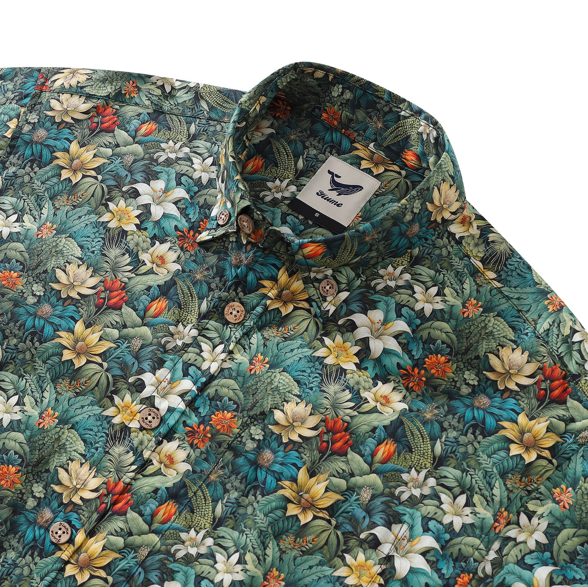 Men's Hawaiian Shirt Jungle Adventure Print Cotton Button-down Short S ...