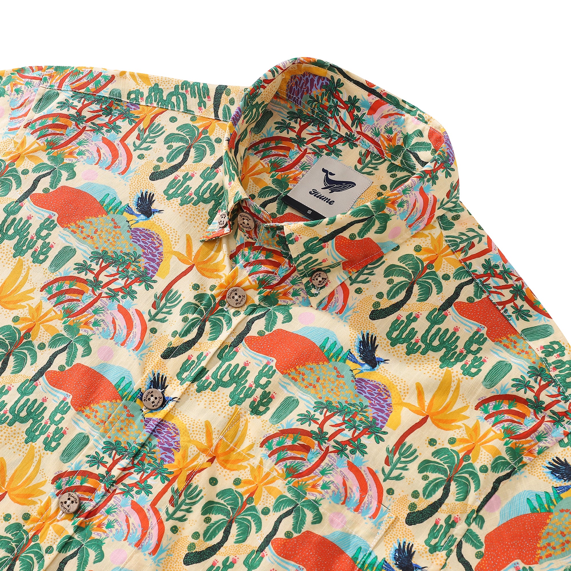 Men's Hawaiian Shirt Desert Wonderland Print By Andrea Leonelli Cotton Button-down Short Sleeve Aloha Shirt