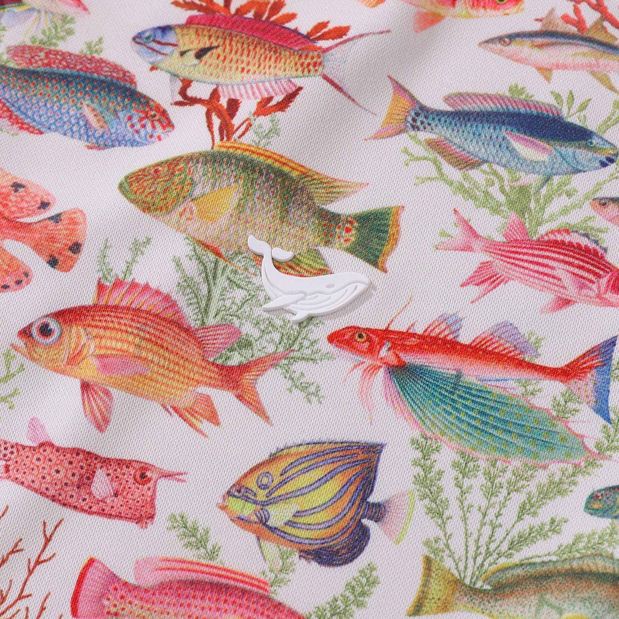 Men's Hawaiian Sea Ocean Fish Print Short Sleeve Polo Shirt