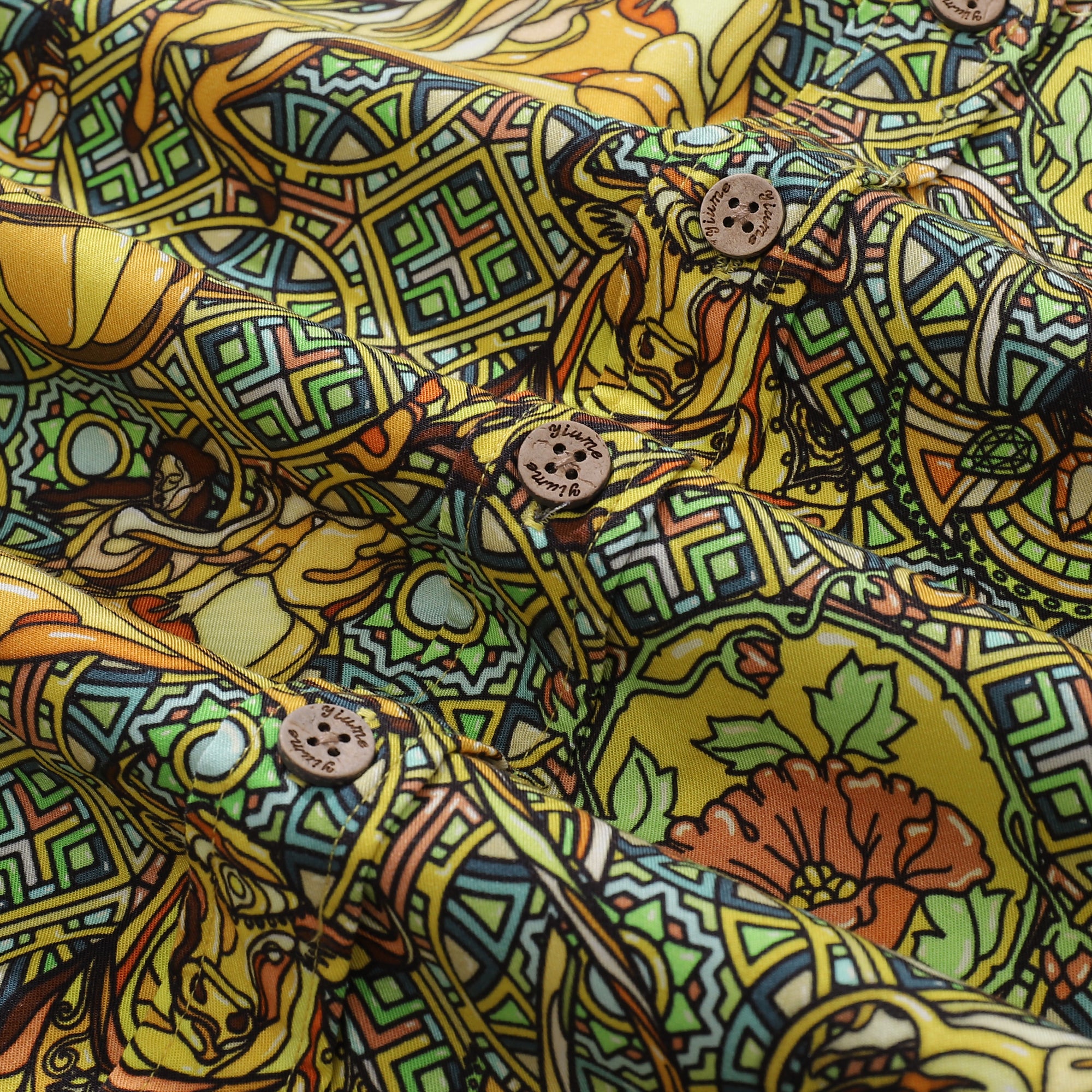 Chemise hawaïenne pour homme Imprimé Taureau Tencel™ Boutonnée à manches courtes Aloha