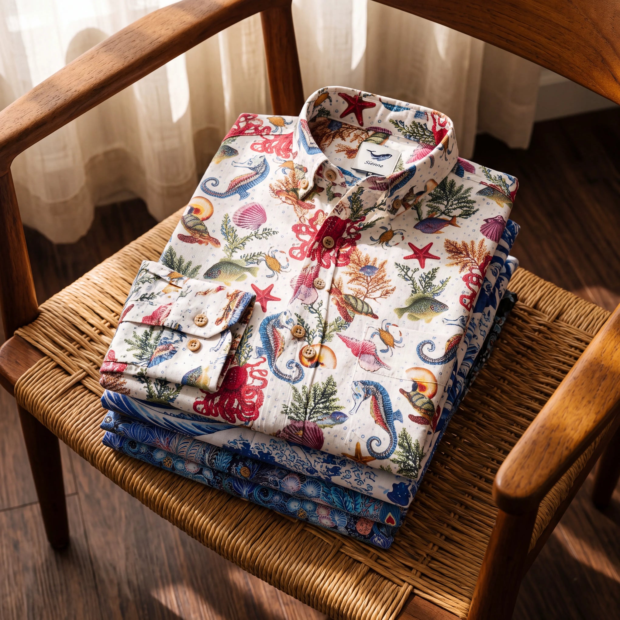 Mystery Box - Men's Hawaiian Shirt Long Sleeve Button-down 100% Cotton Aloha Mystery Box By Yiume Aritst