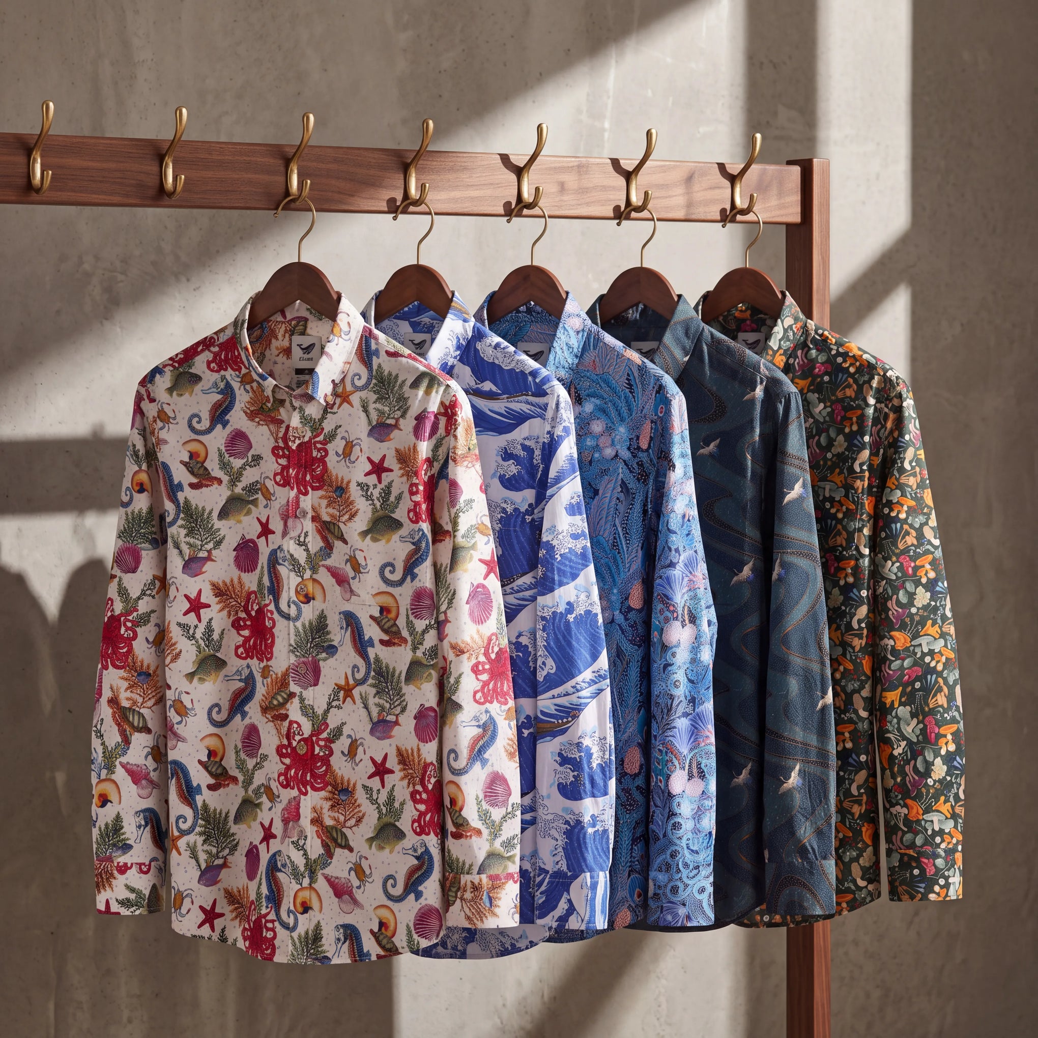 Mystery Box - Men's Hawaiian Shirt Long Sleeve Button-down 100% Cotton Aloha Mystery Box By Yiume Aritst