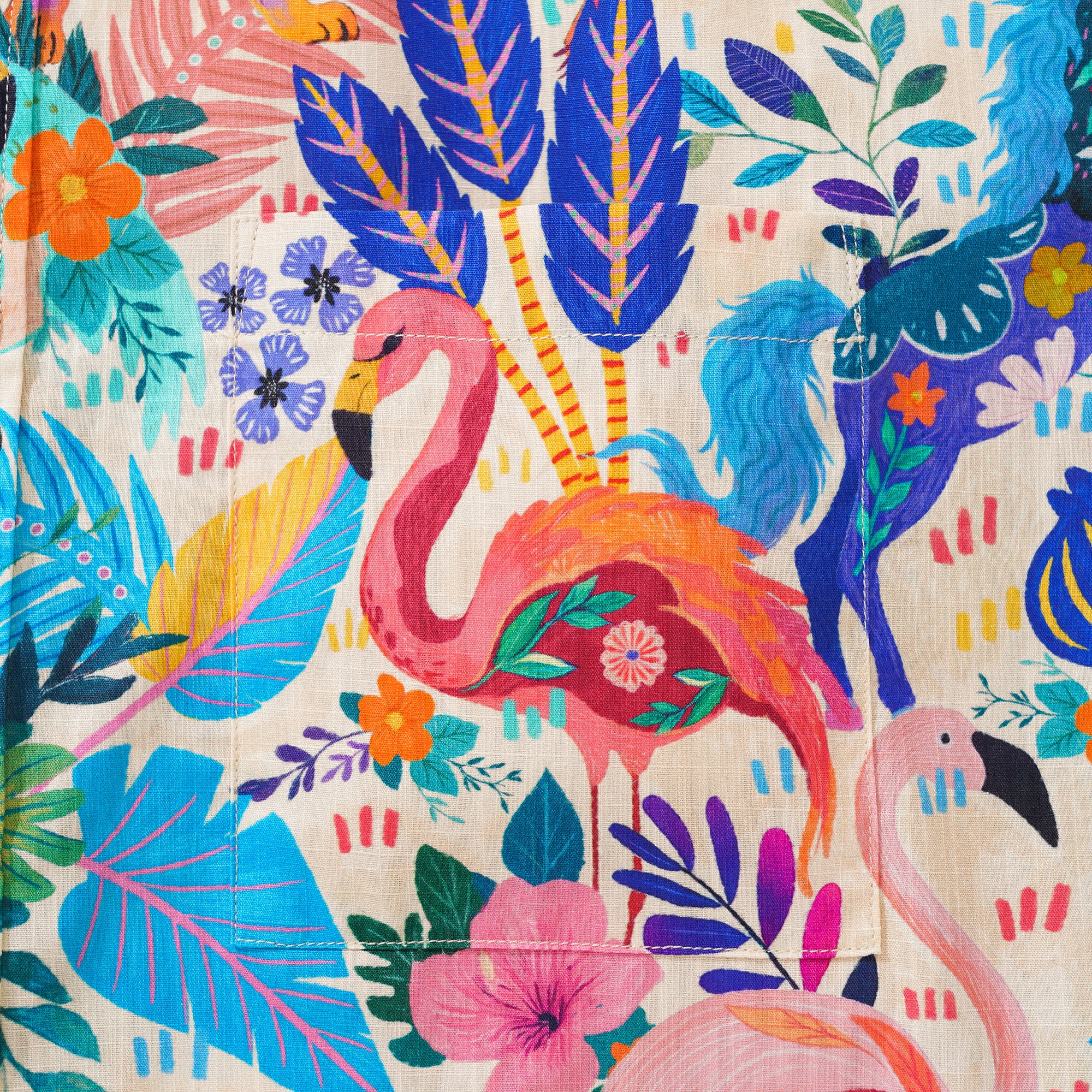 Chemise hawaïenne colorée masculine bouton à manches courtes 100% coton Aloha jungle fantaisie