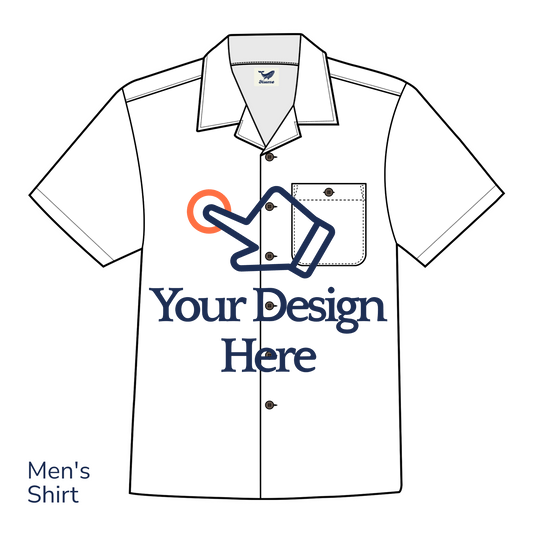 男性用半袖キャンプカラーシャツをカスタマイズ