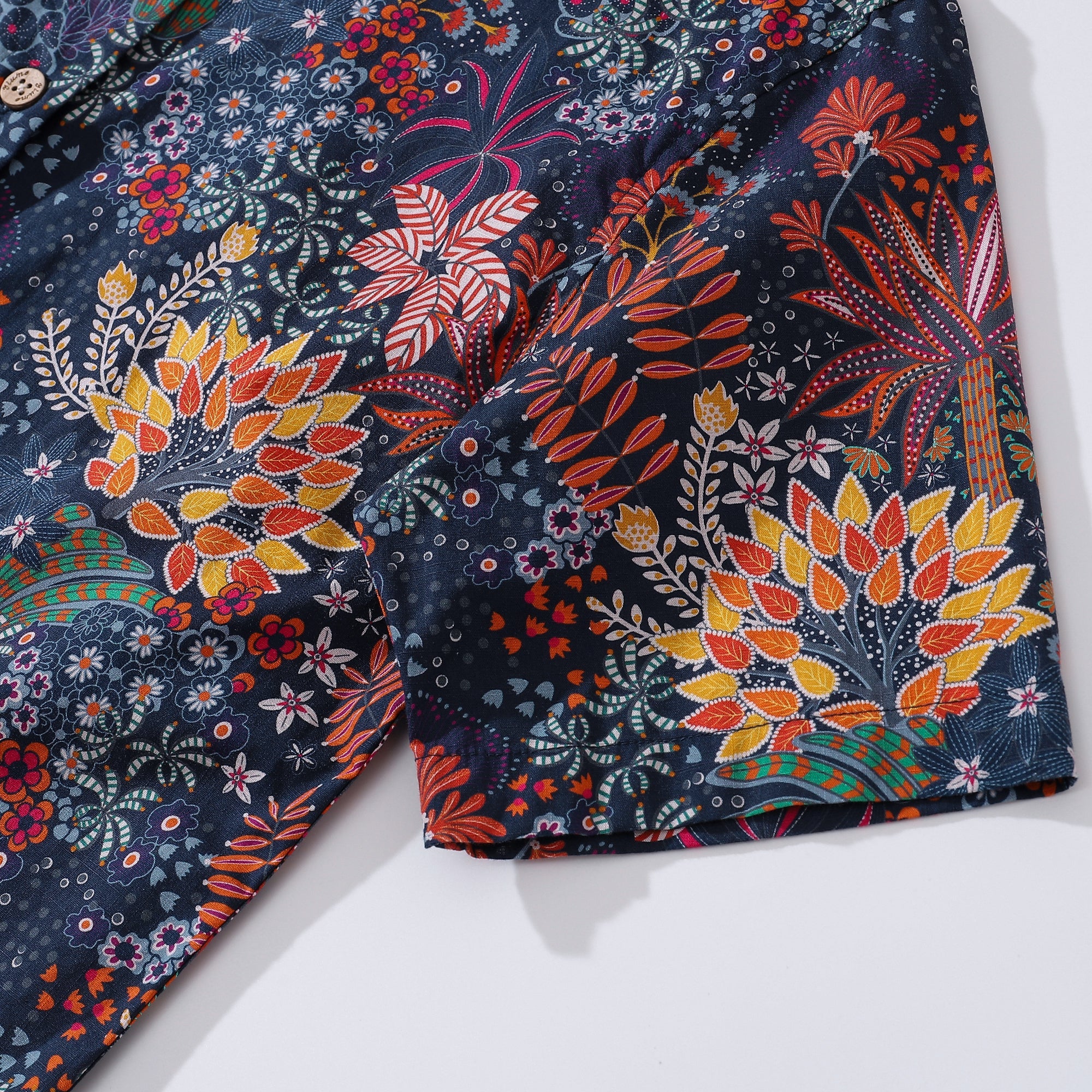 Women's Hawaiian Shirt Quirky Plants Print Cotton Button-up Short Sleeve Quirky Plants Women Shirt