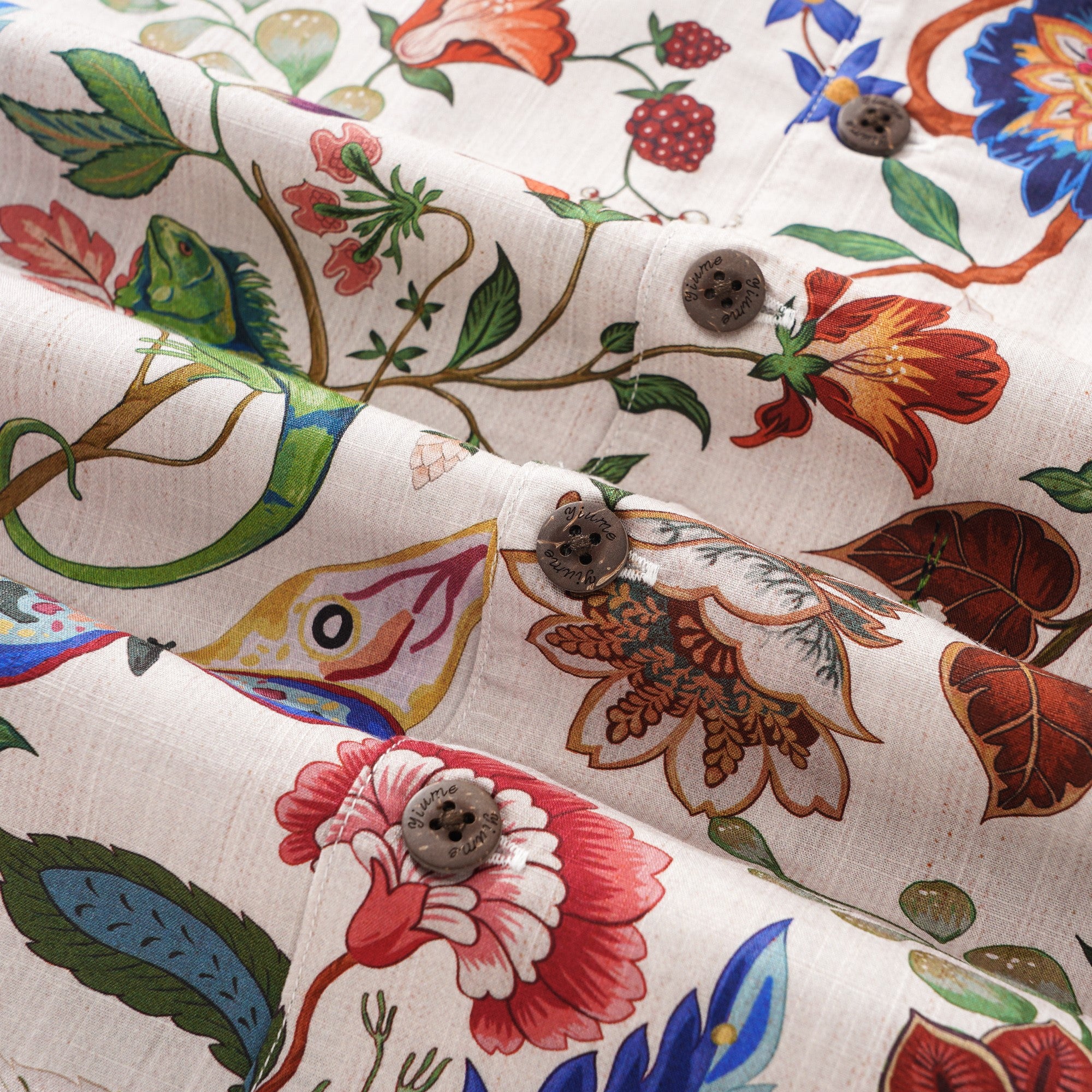 Men's Vintage Floral Hawaiian Shirt 100% Cotton Camp Collar Shirt