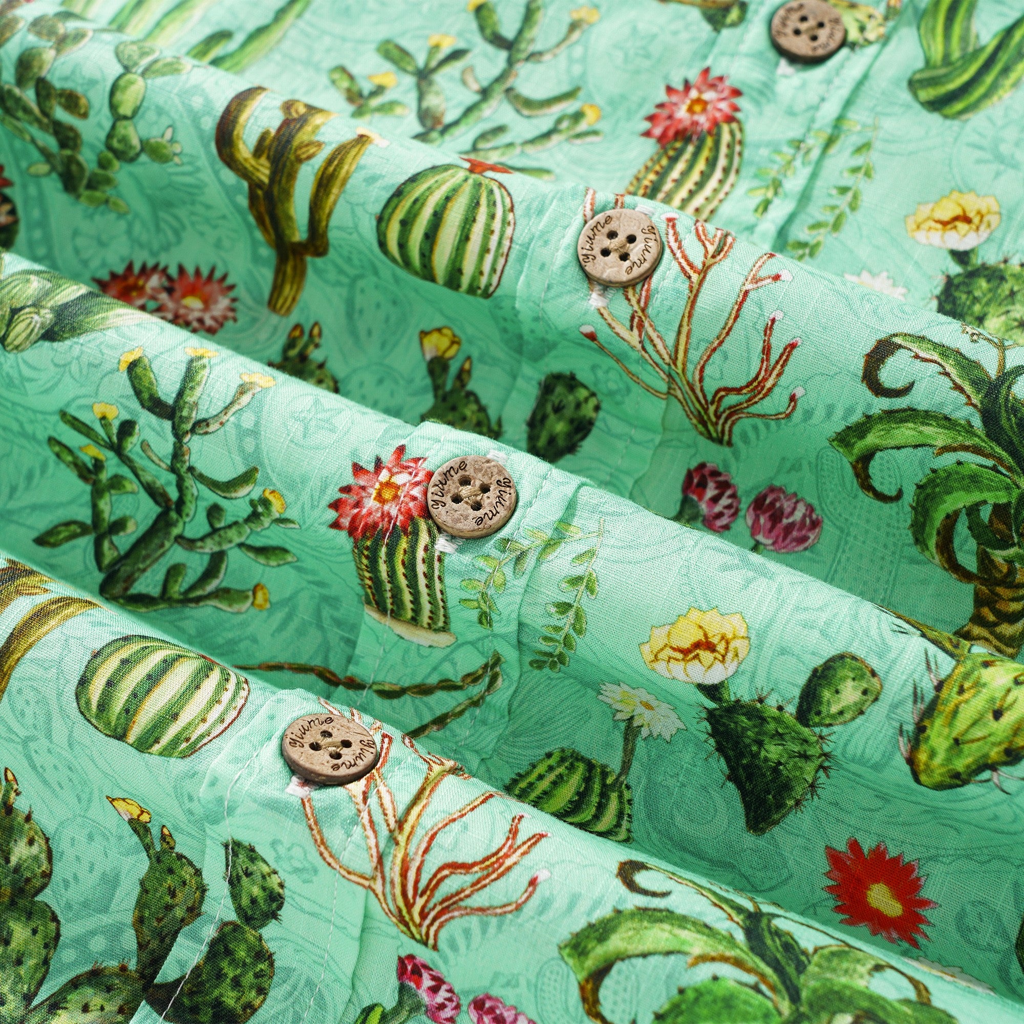 Chemise cactus pour hommes chemises hawaïennes vertes